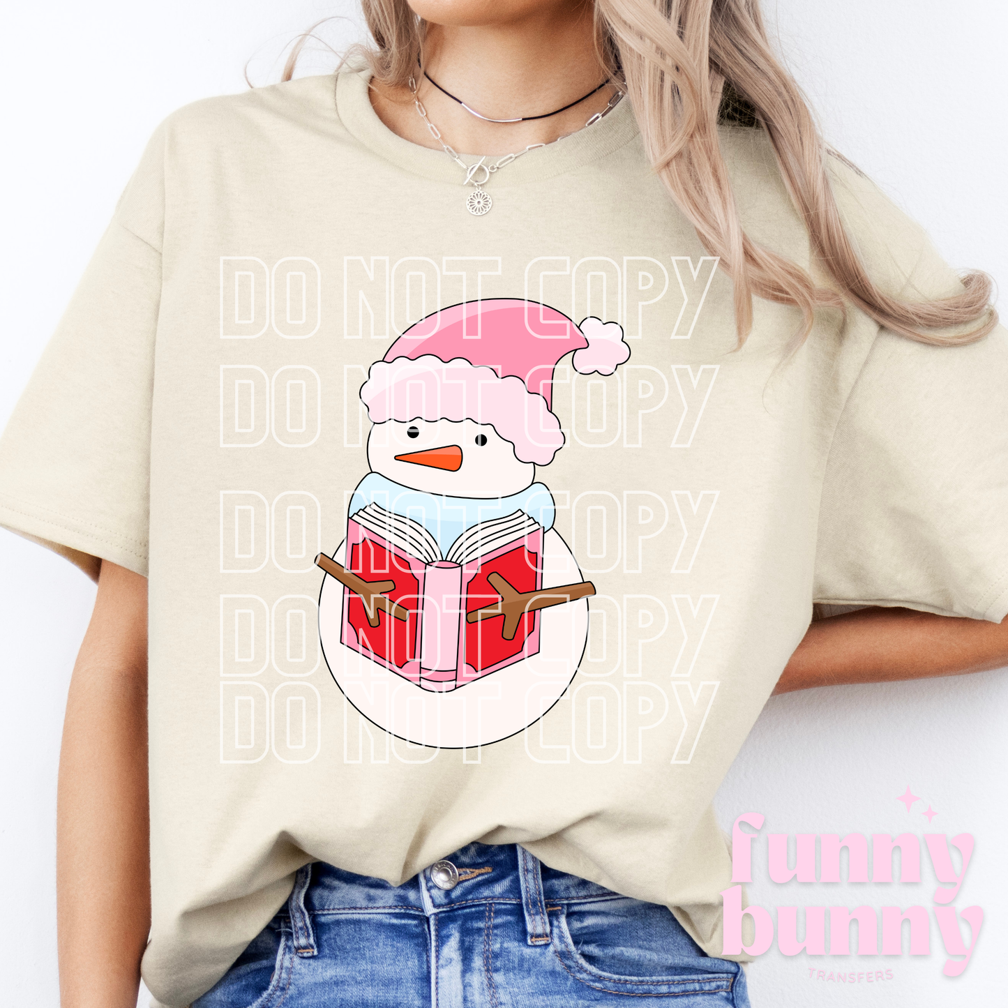 Pink Snowman - DTF Transfer