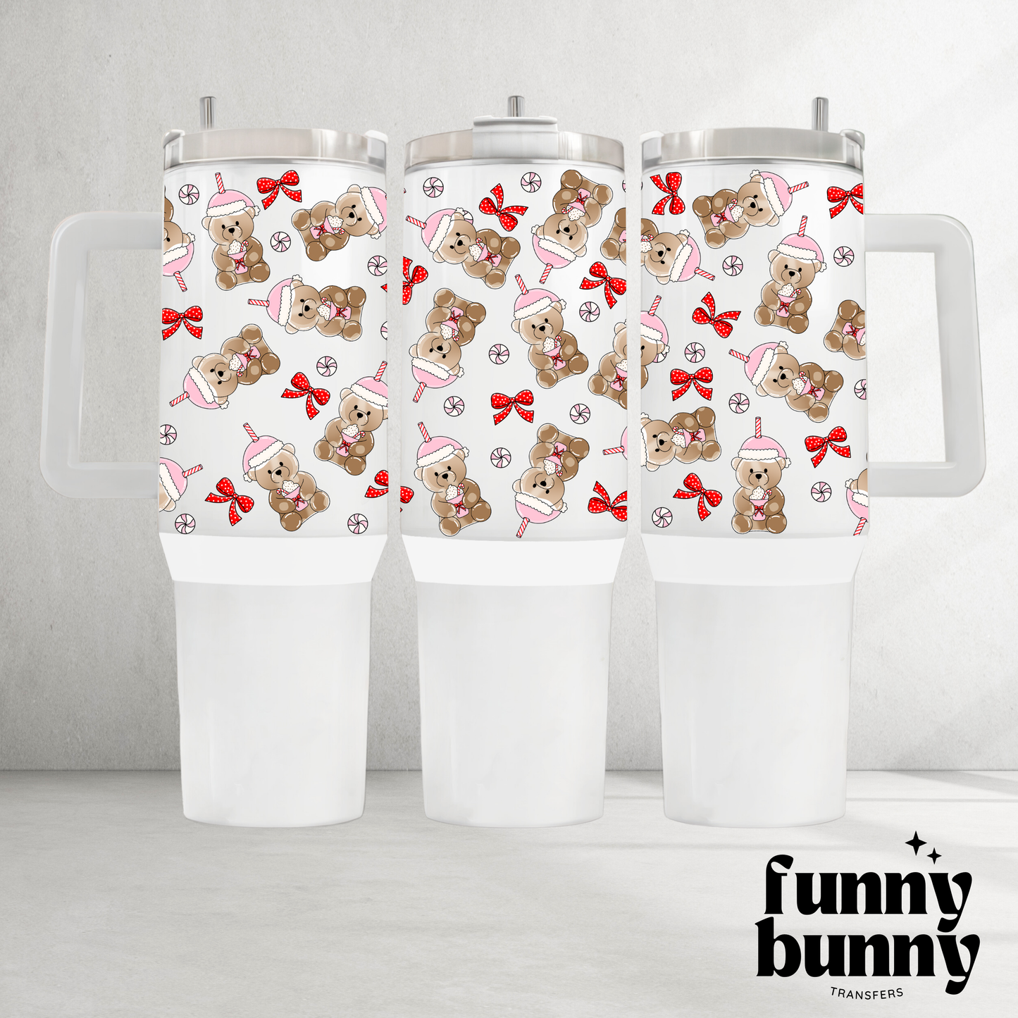 Pink Starbies Bear Latte - 40oz UVDTF Tumbler Wrap