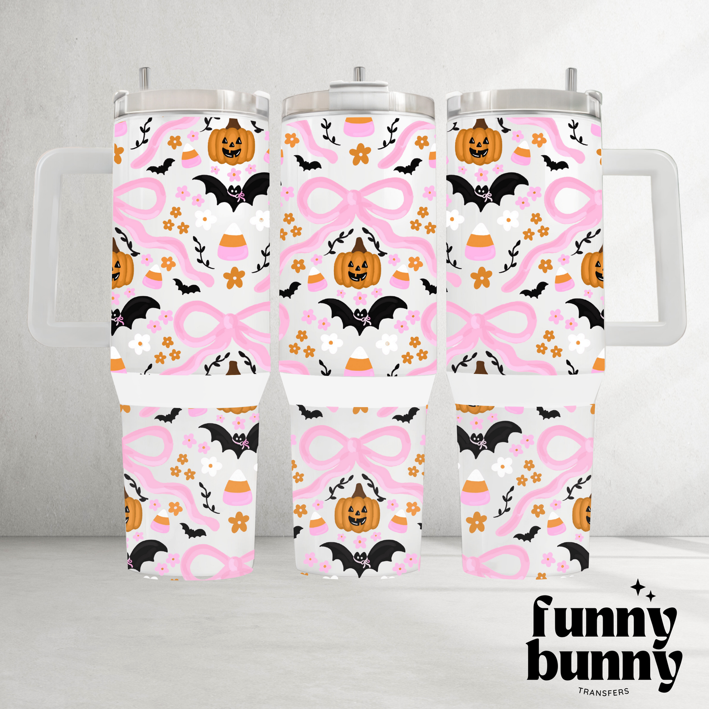 Pumpkin Bow Cuties - 40oz UVDTF Tumbler Wrap