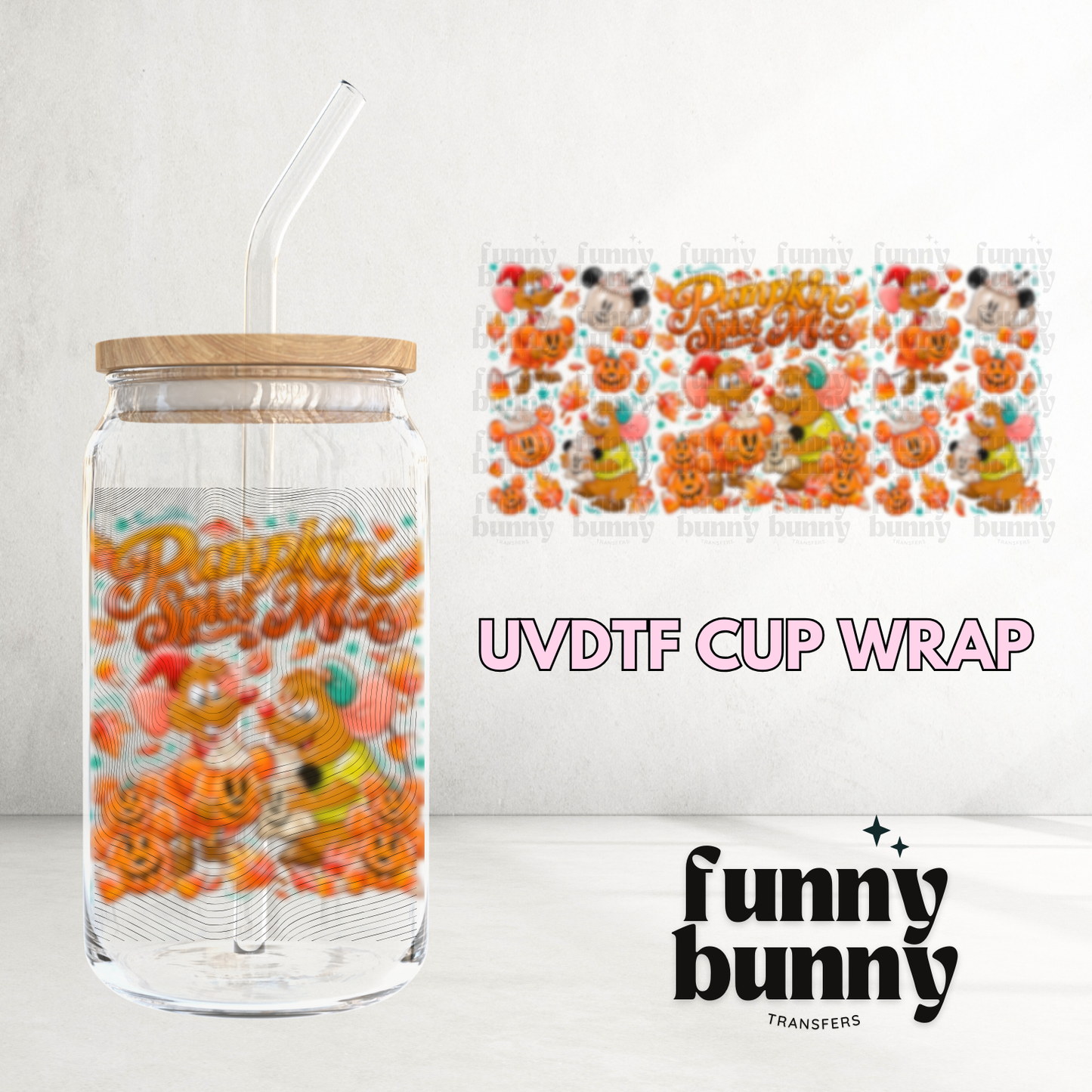 Pumpkin Spice Mice - 16oz UVDTF Cup Wrap