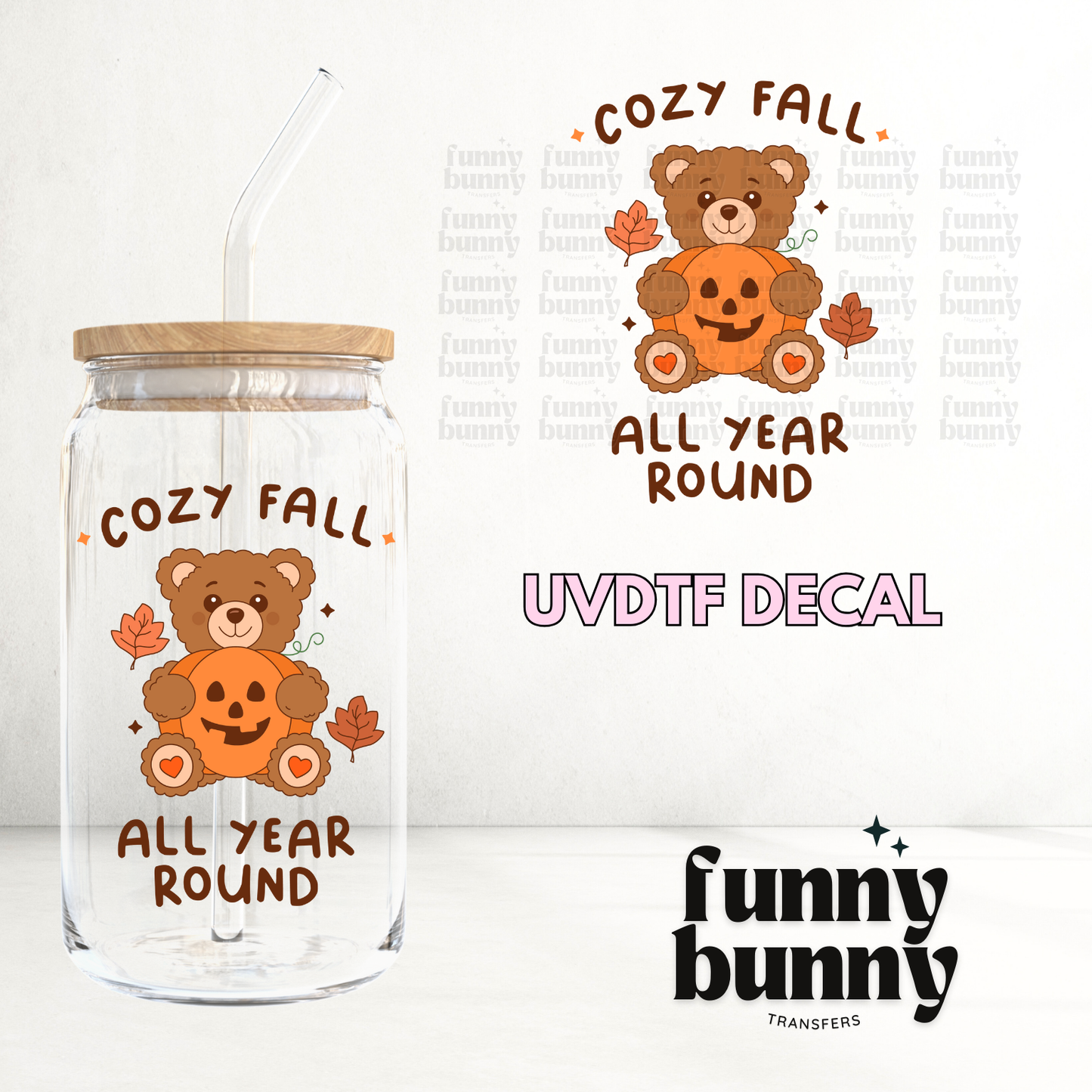 Pumpkin Teddy - UVDTF Decal