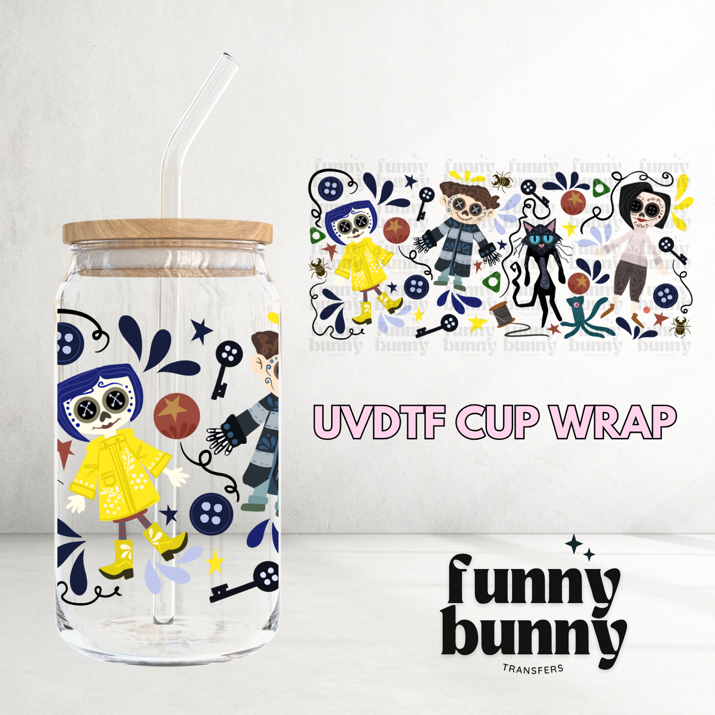 Rag Doll & Friends - 16oz UVDTF Cup Wrap