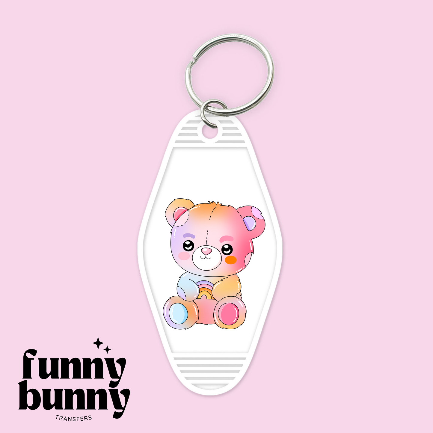 Rainbow Bear Patch - Motel Keychain