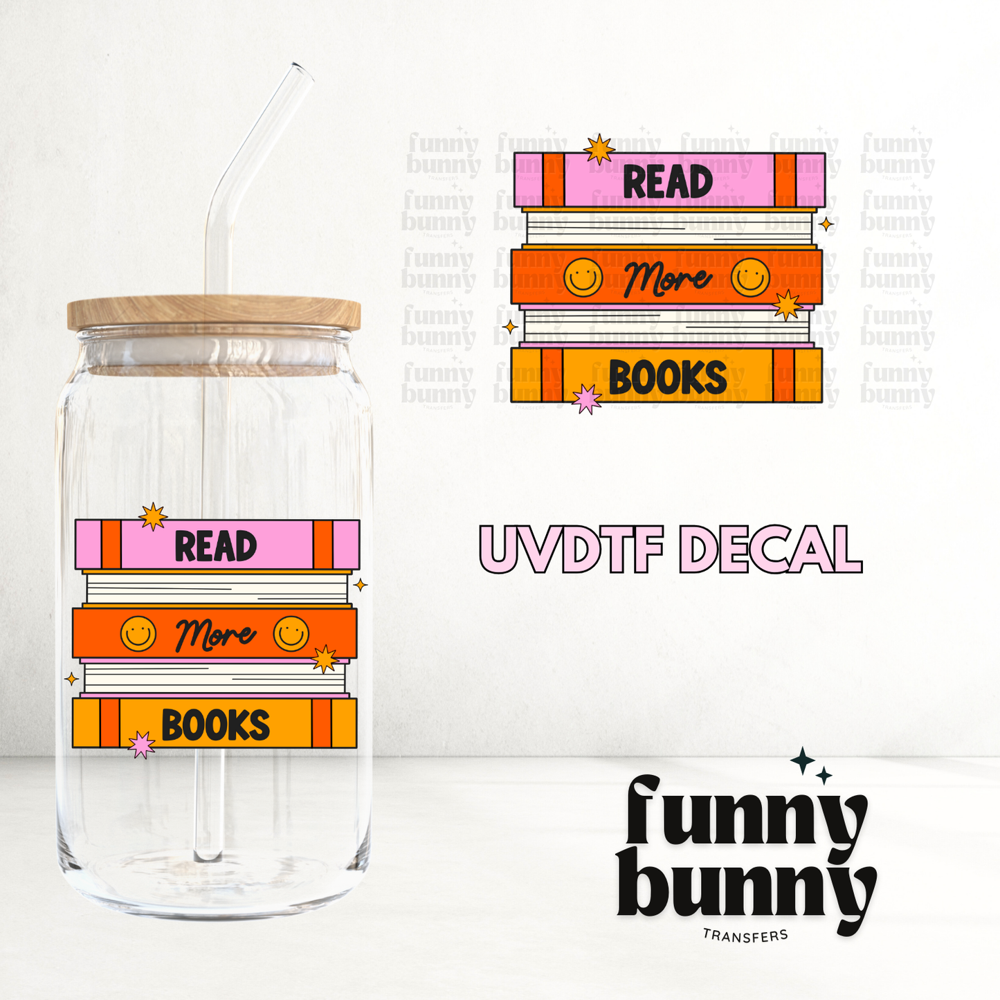 Read More Smiley Books - UVDTF Decal
