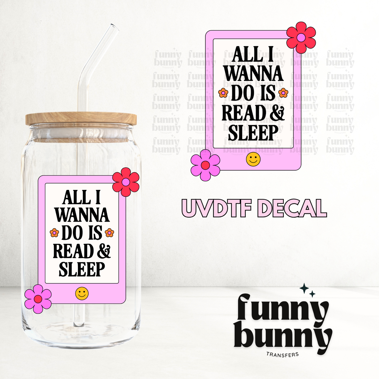 Read & Sleep - UVDTF Decal