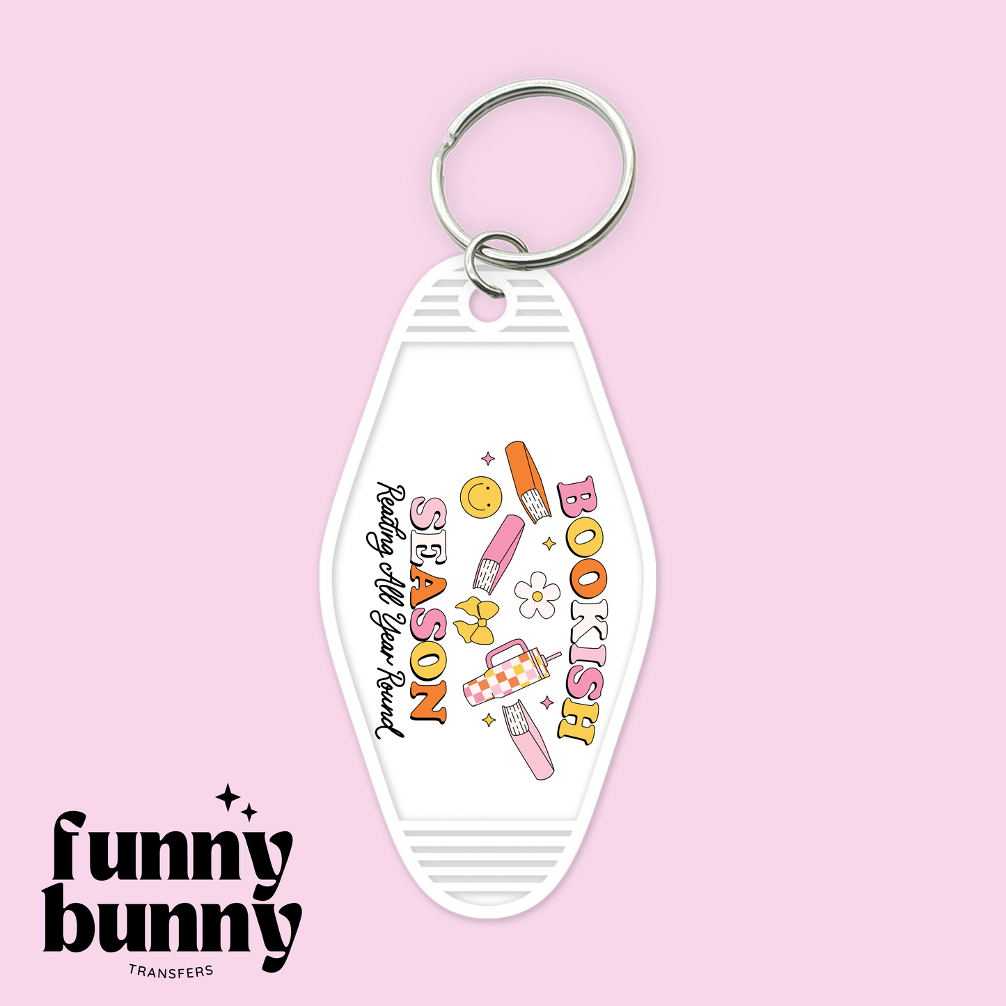 Reading All Year Around Fall - Motel Keychain