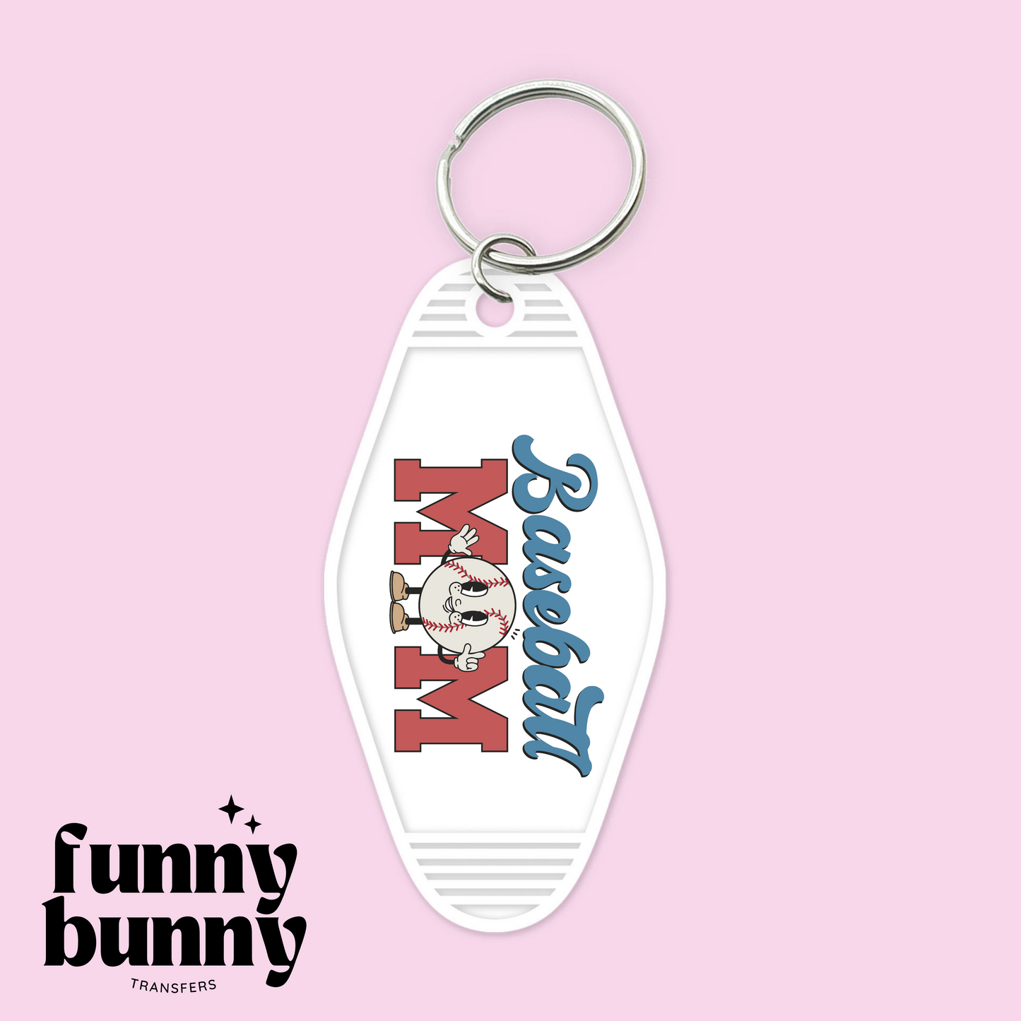 Retro Baseball Mom - Motel Keychain