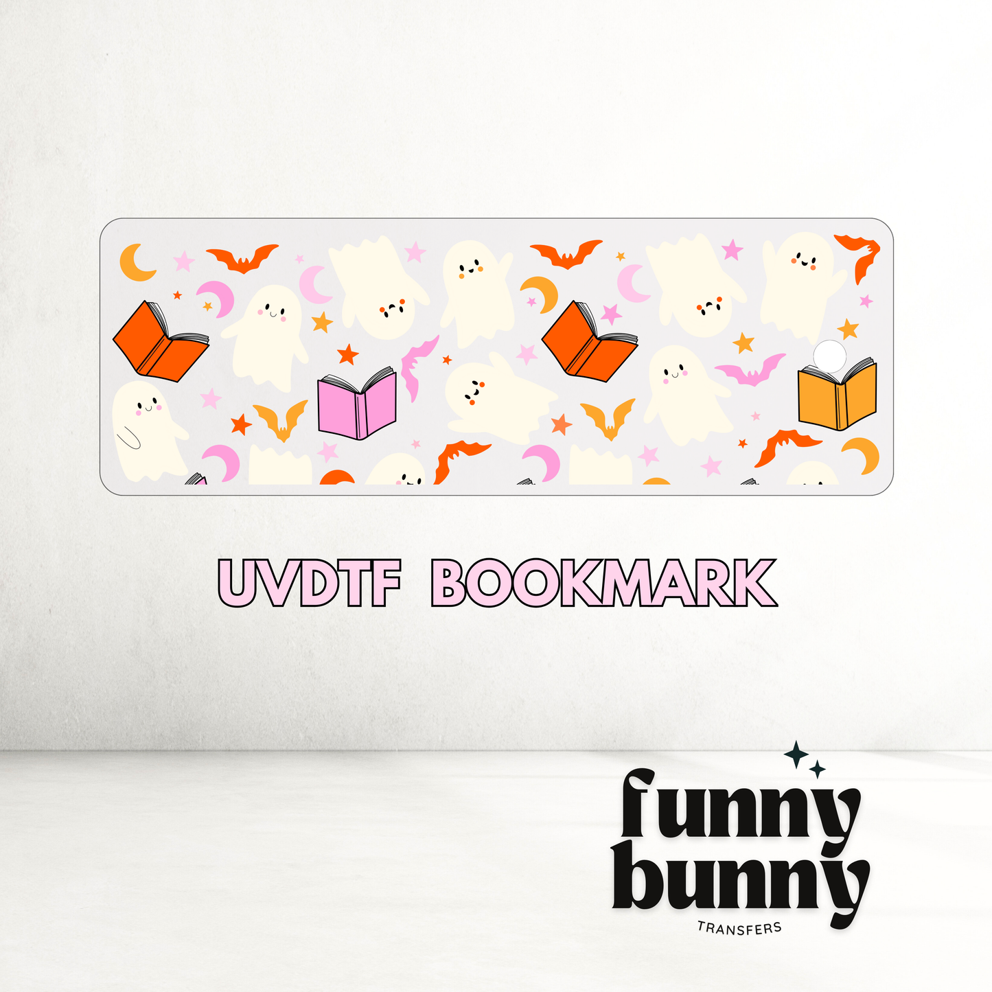 Retro Bookish Ghost Cuties - UVDTF Bookmark Decal