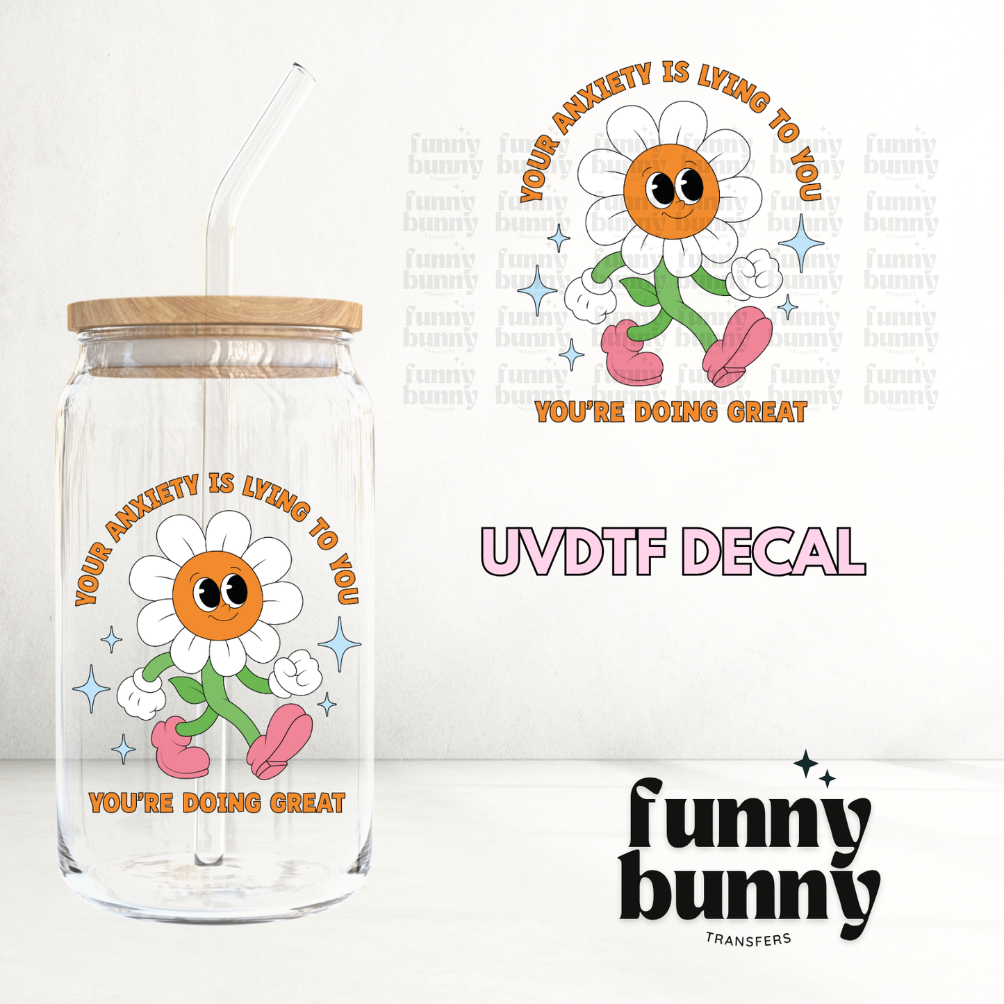 Retro Cartoon Flower - UVDTF Decal