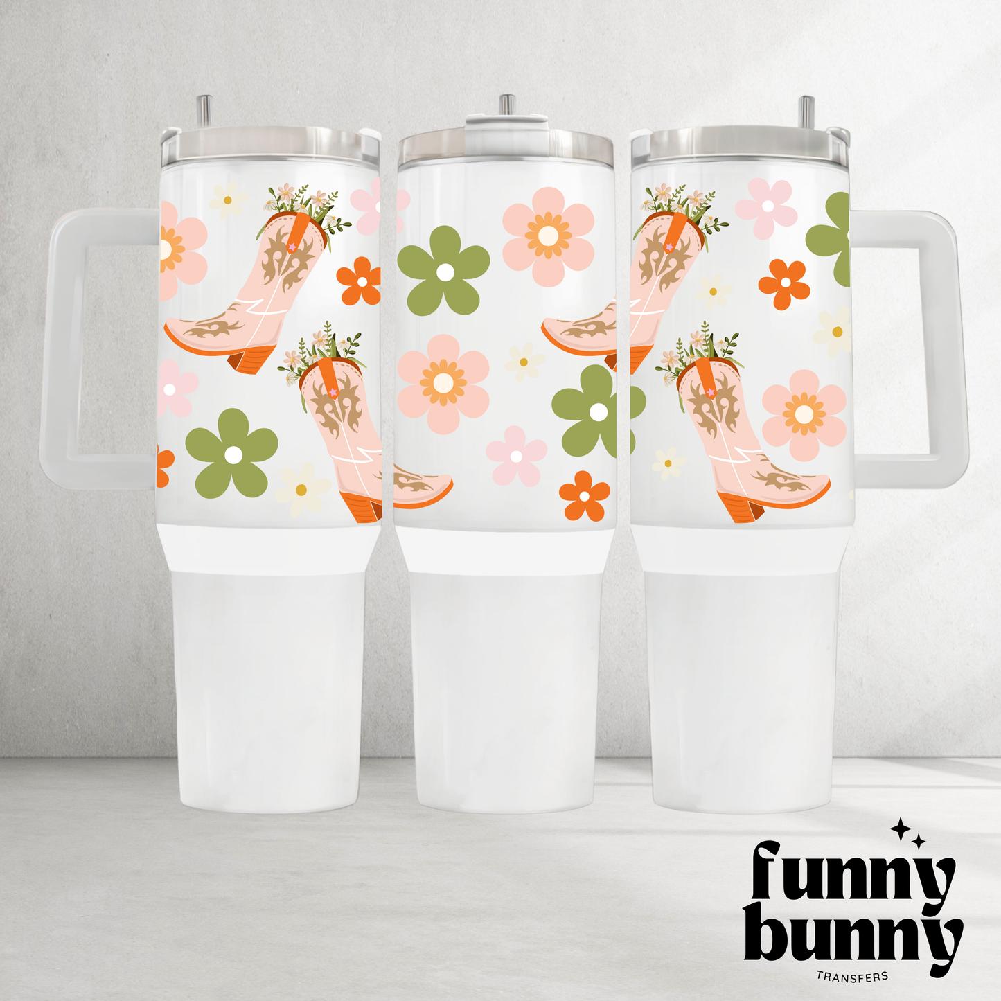 Floral Cowgirl - 40oz UVDTF Tumbler Wrap