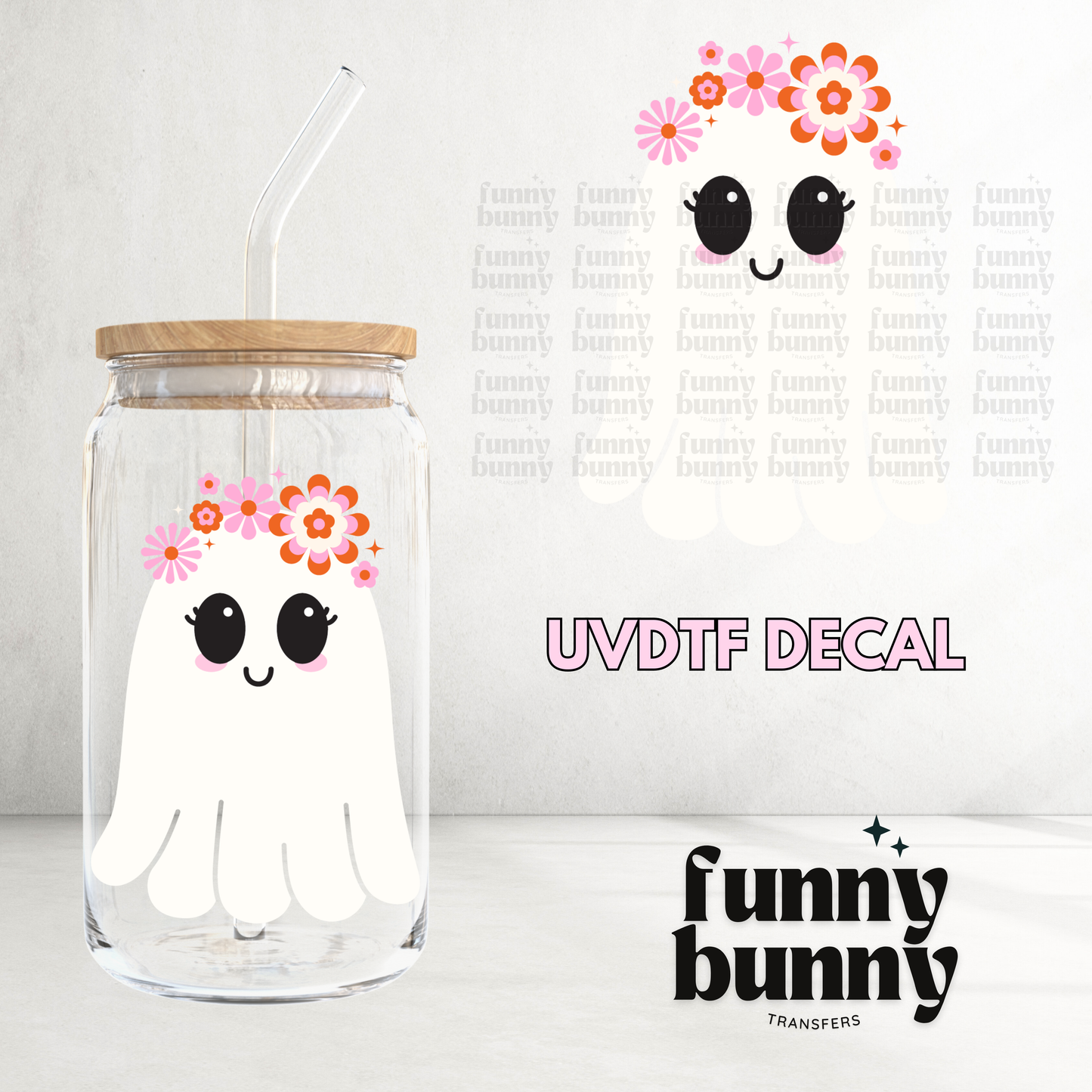 Retro Ghostie - UVDTF Decal