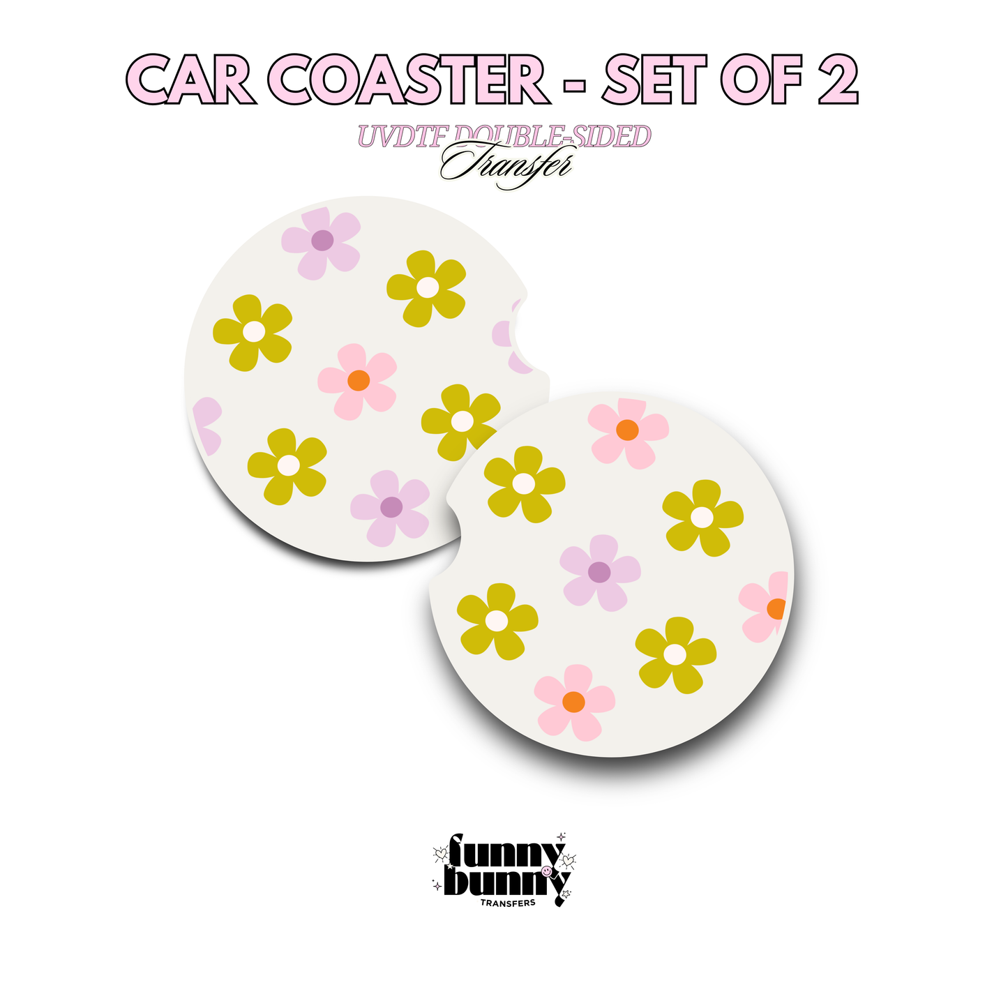 Retro Groovy Flowers - UVDTF Coaster