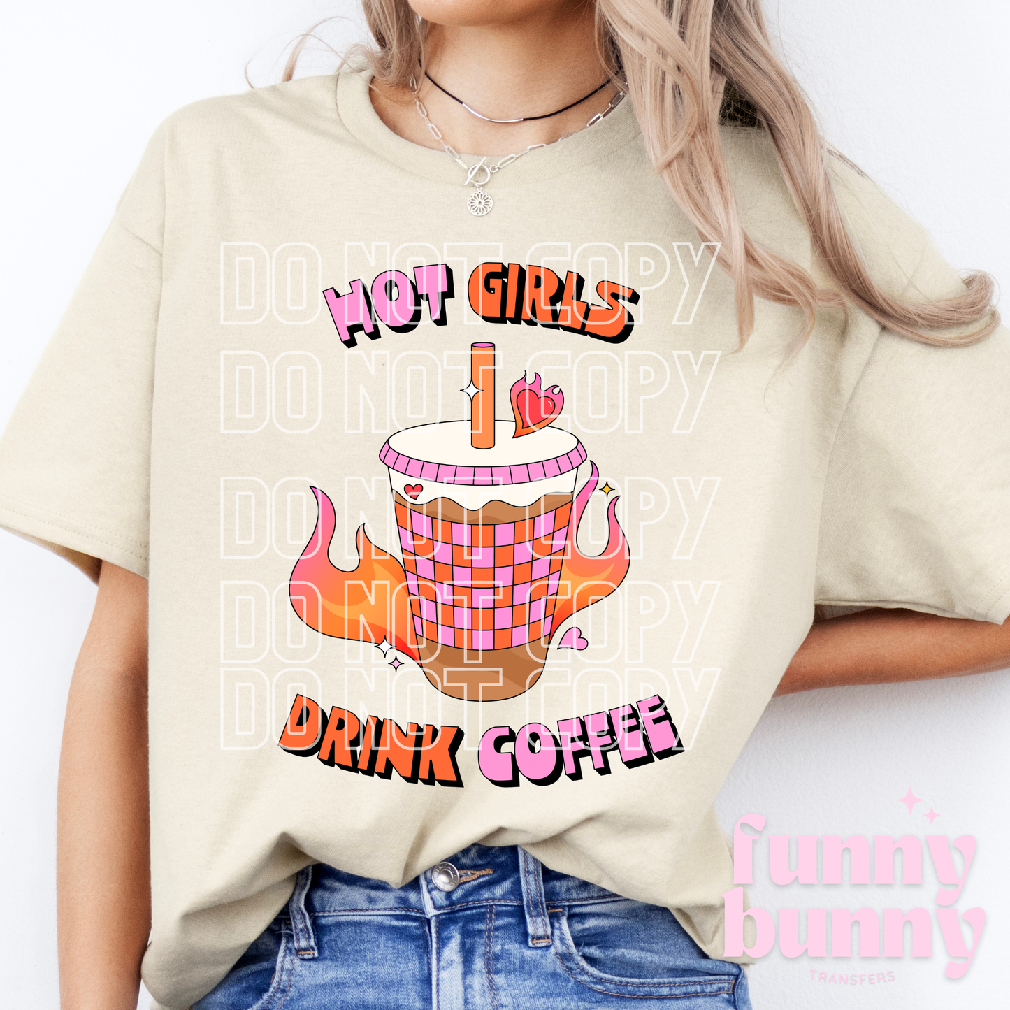 Retro Hot Girls Drink Coffee - DTF Transfer
