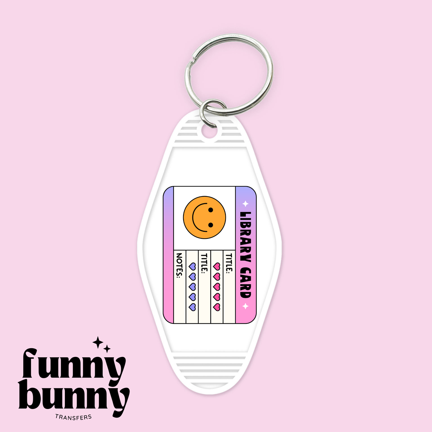 Retro Library Card - Motel Keychain