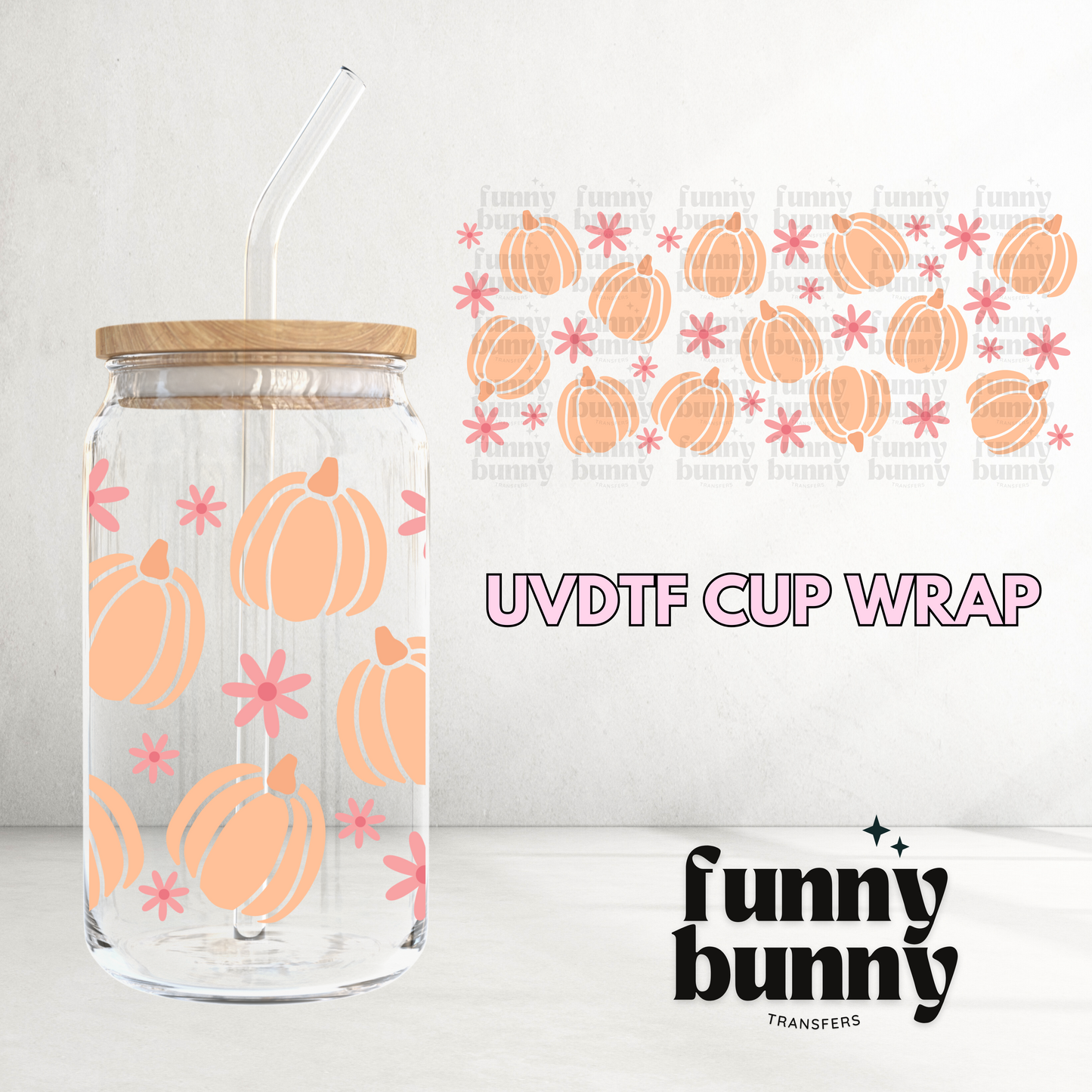 Retro Pumpkins - 16oz UVDTF Cup Wrap