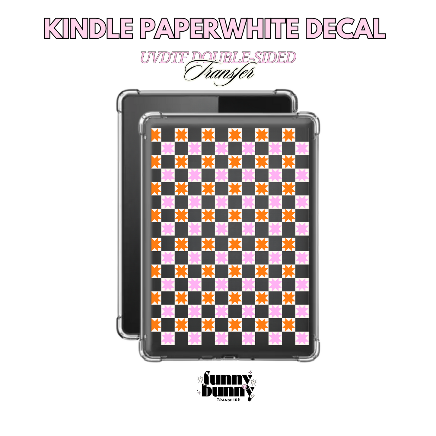 Retro Quilt Checker - Kindle Decal