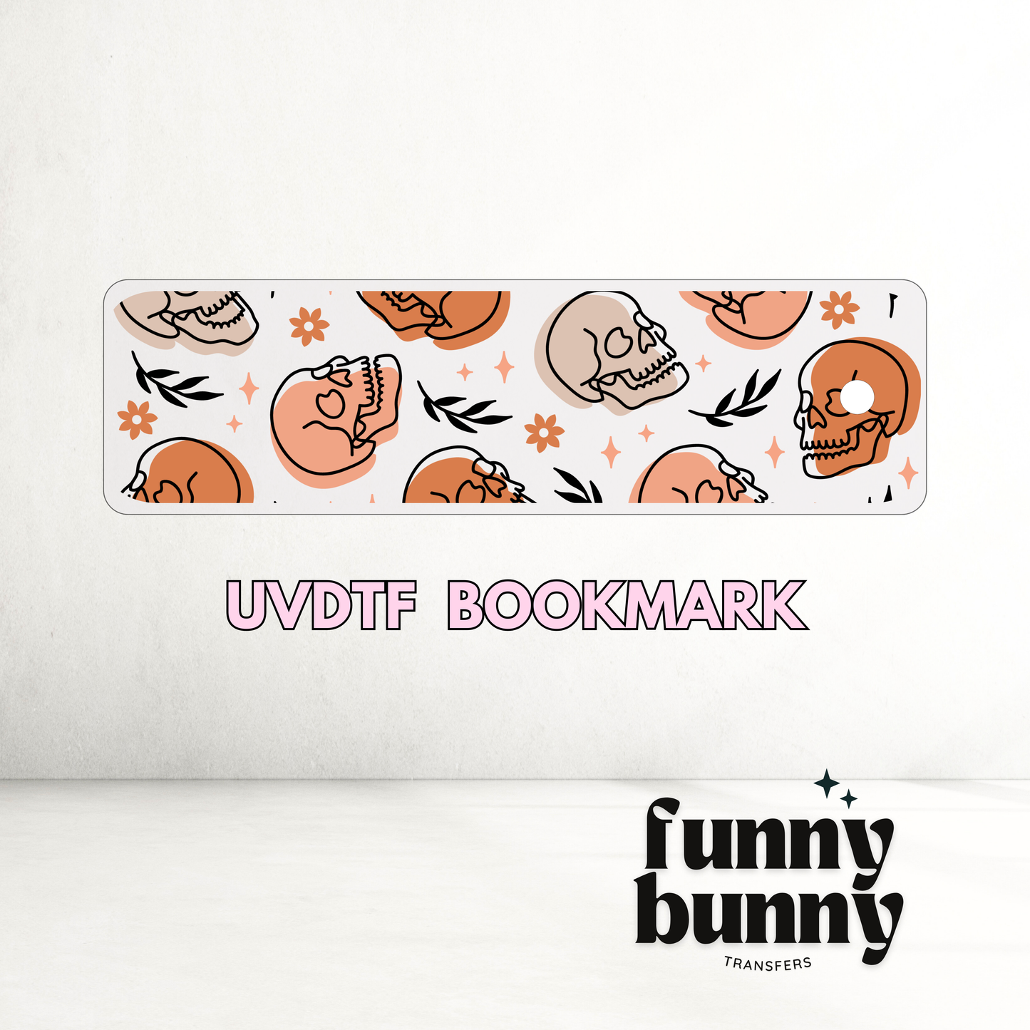 Retro Skully - UVDTF Bookmark Decal