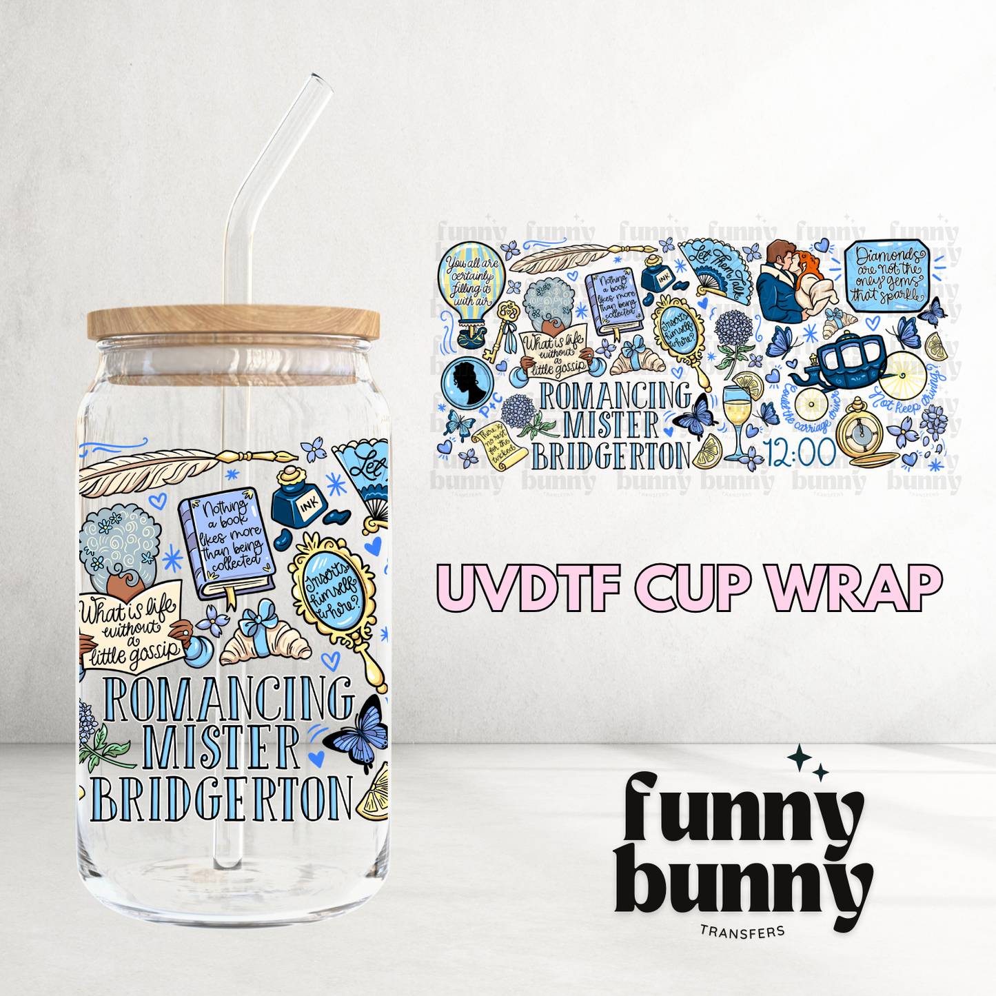 Romancing Mr. Bridgerton - 16oz UVDTF Cup Wrap