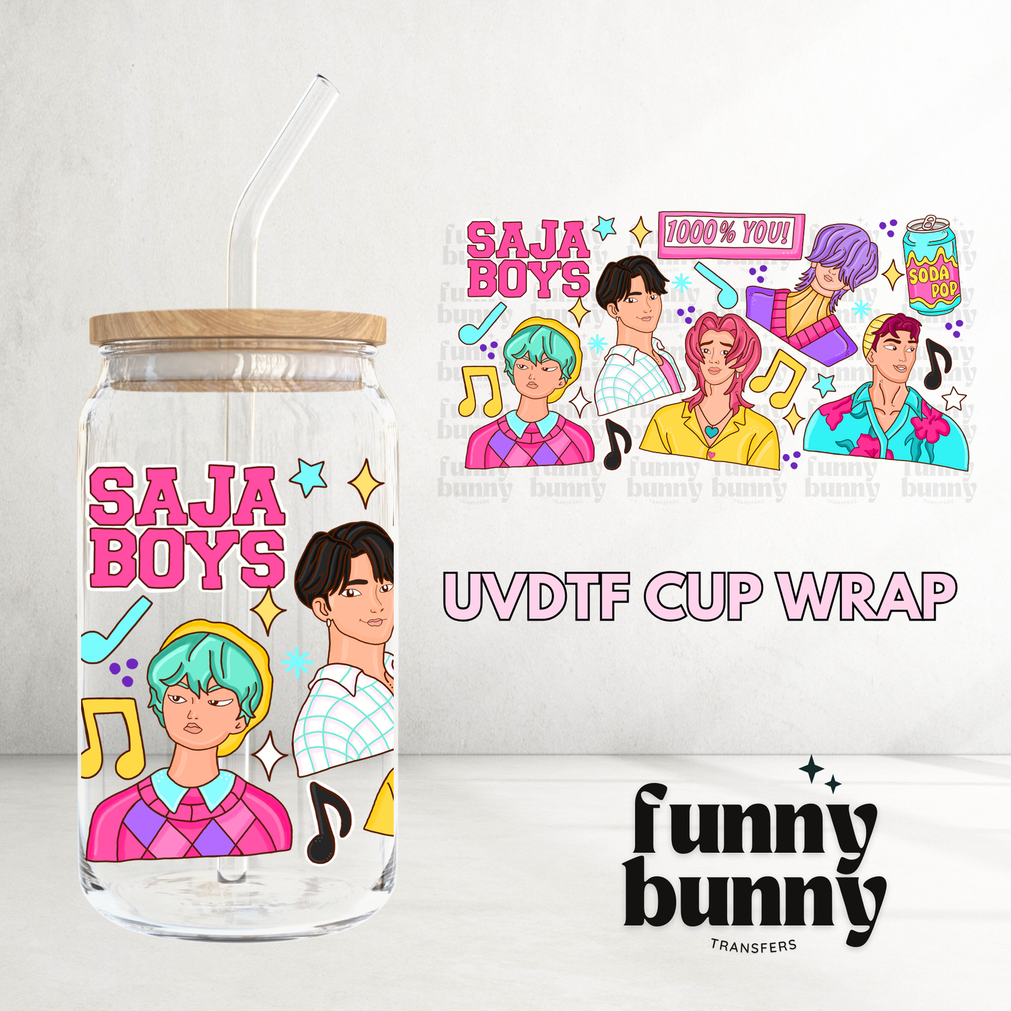 KPOP Boy Band - 16oz UVDTF Cup Wrap