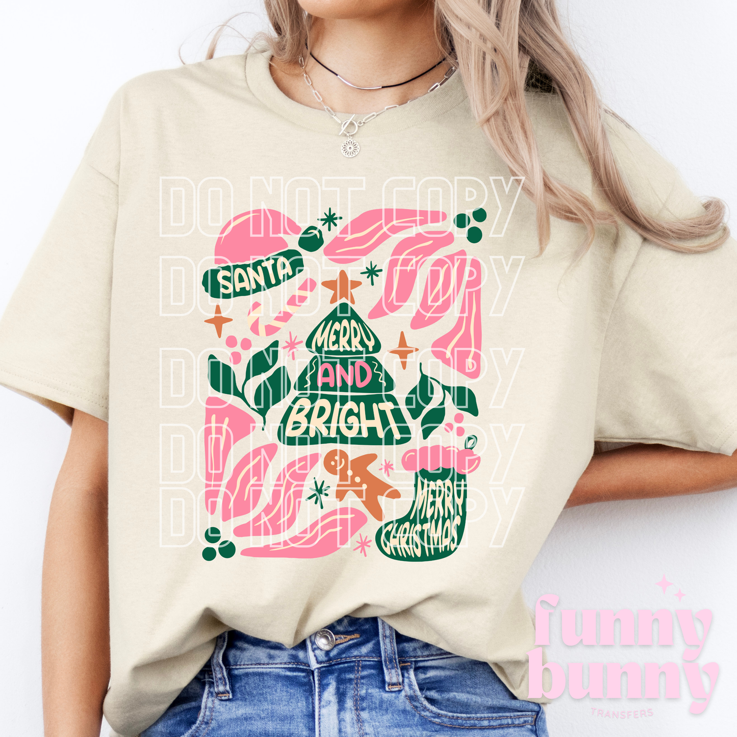 Santa Merry & Bright - DTF Transfer