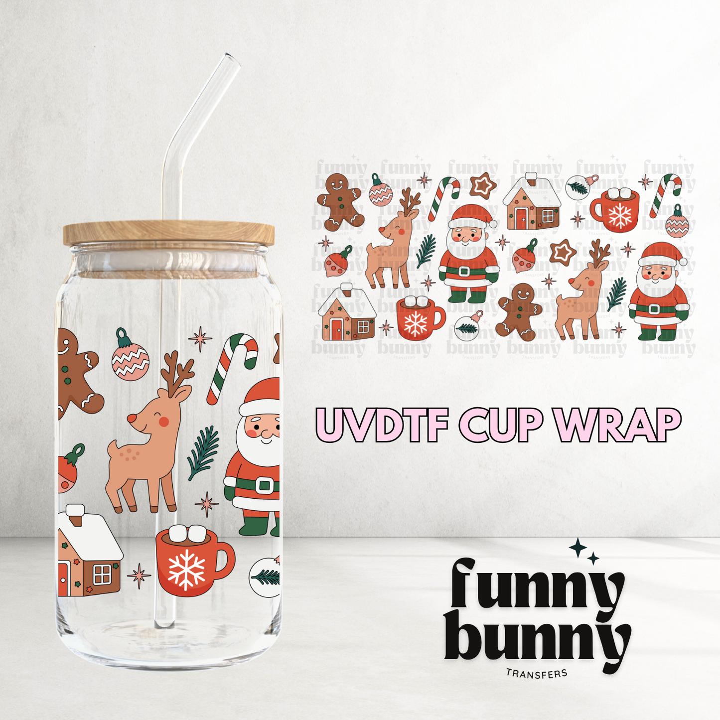 Santa & Things - 16oz UVDTF Cup Wrap