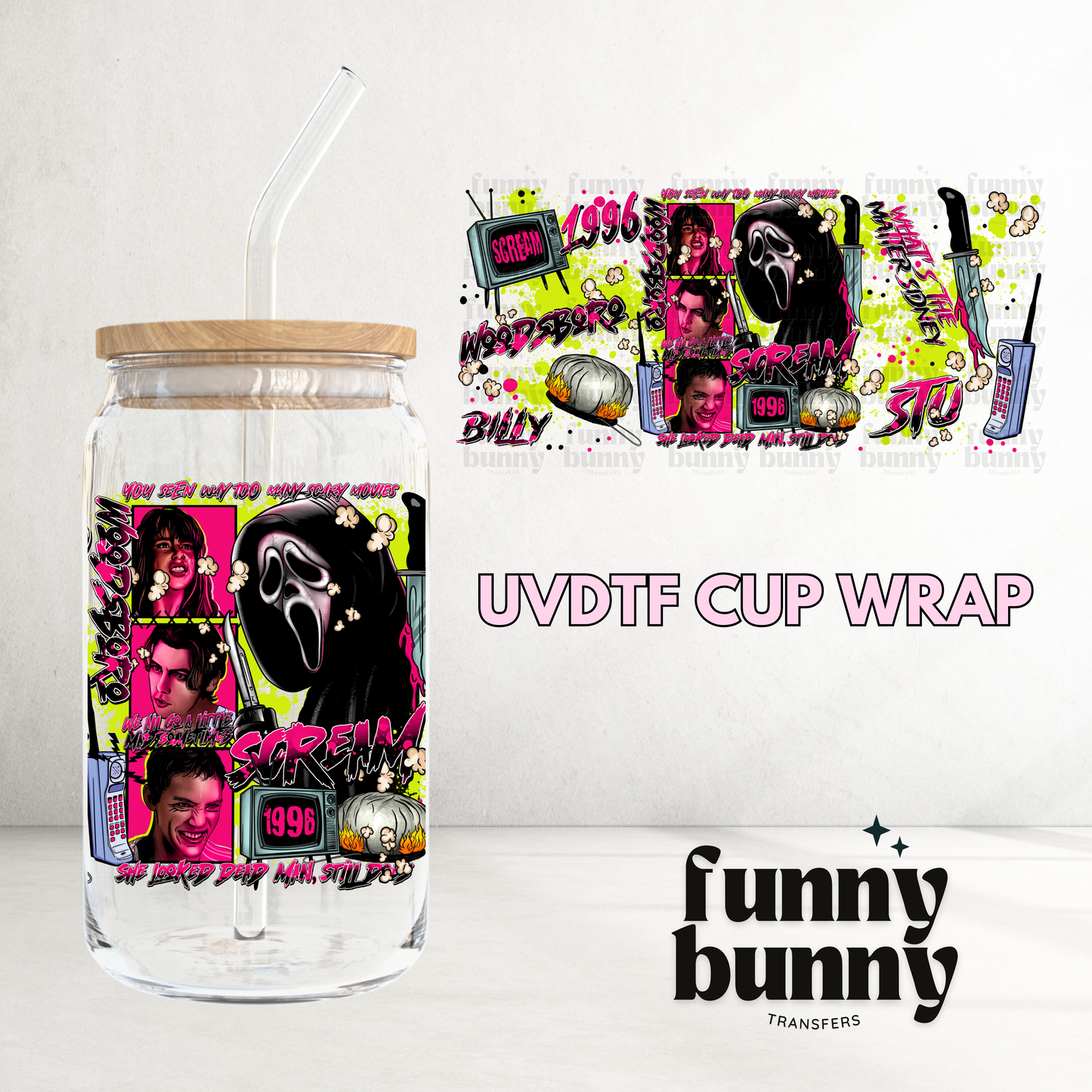 Scream Ghost - 16oz UVDTF Cup Wrap