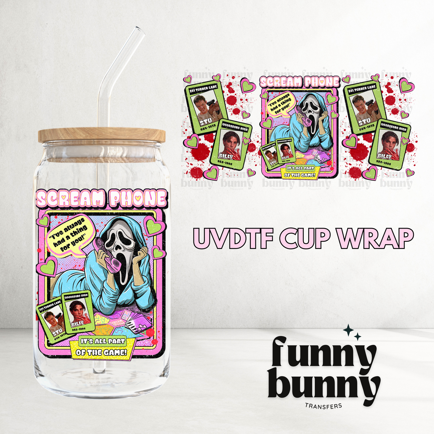 Scream Phone - 16oz UVDTF Cup Wrap
