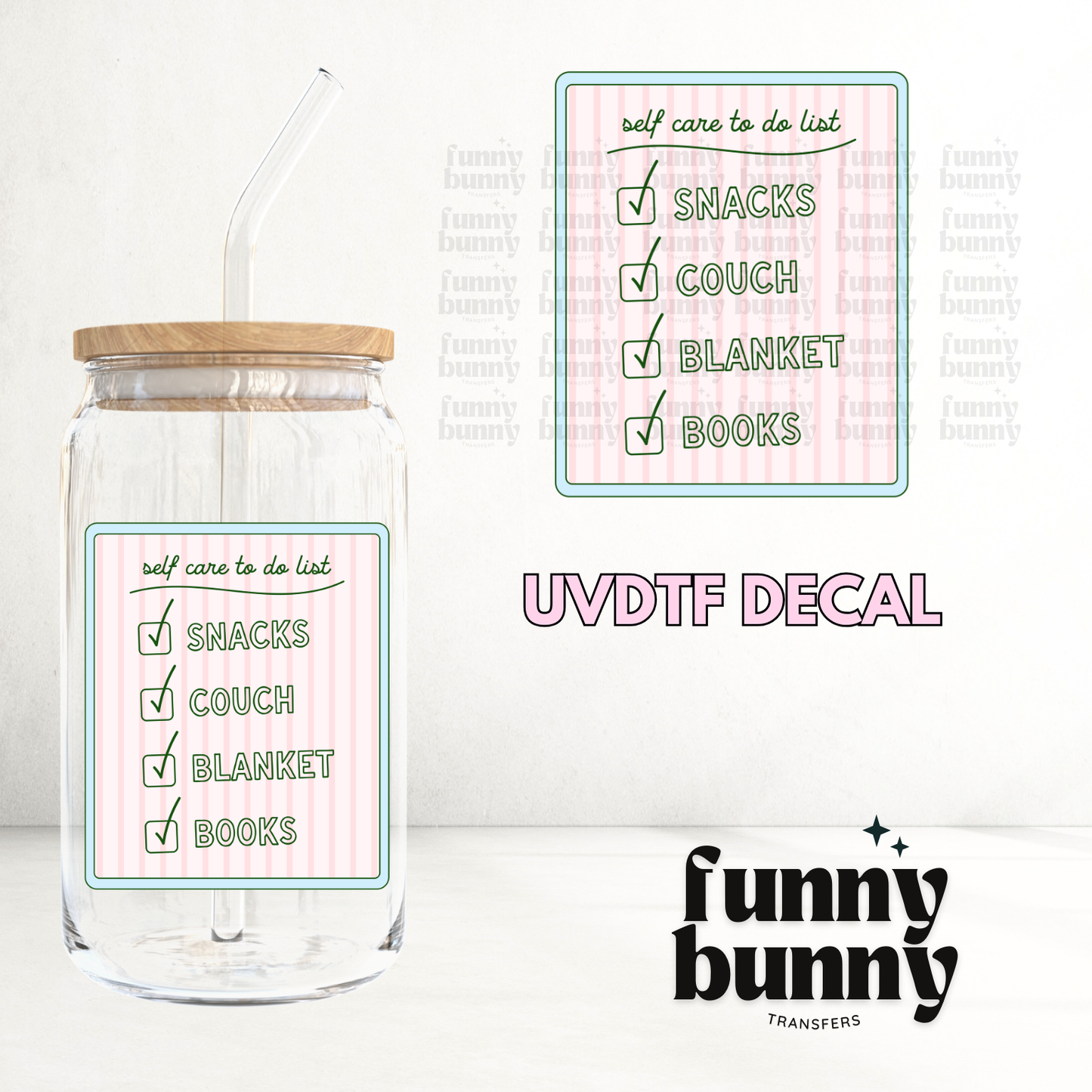 Selfcare Checklist - UVDTF Decal