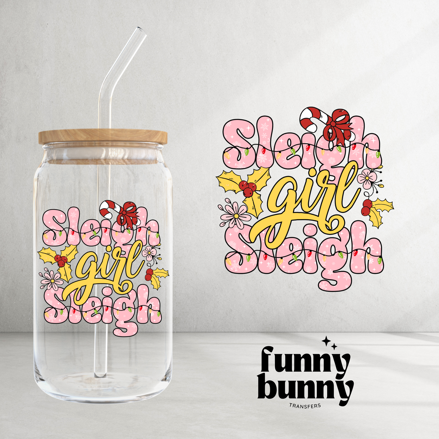 Pink Sleigh Girl - UVDTF Decal