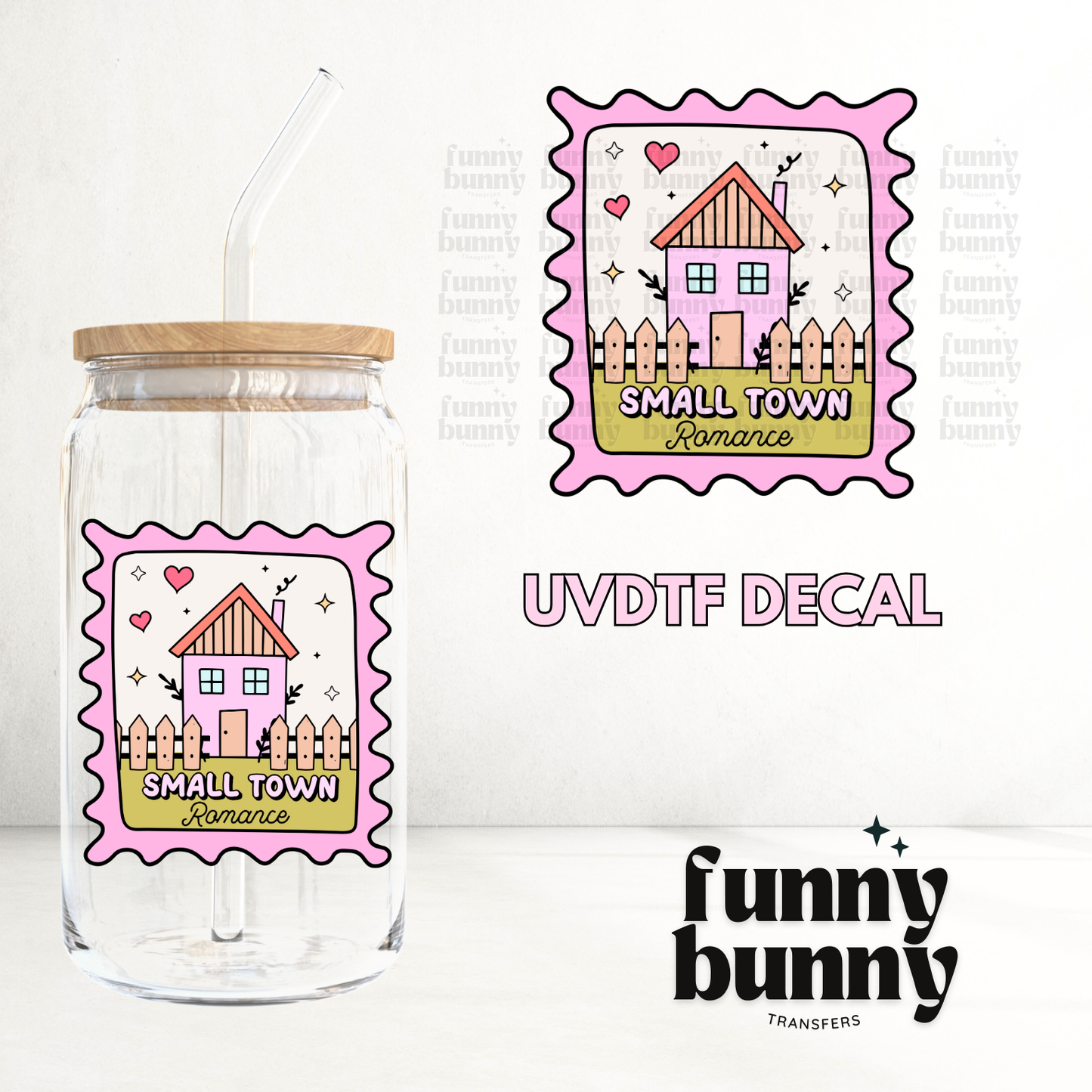 Small Town Romance Girly - UVDTF Decal