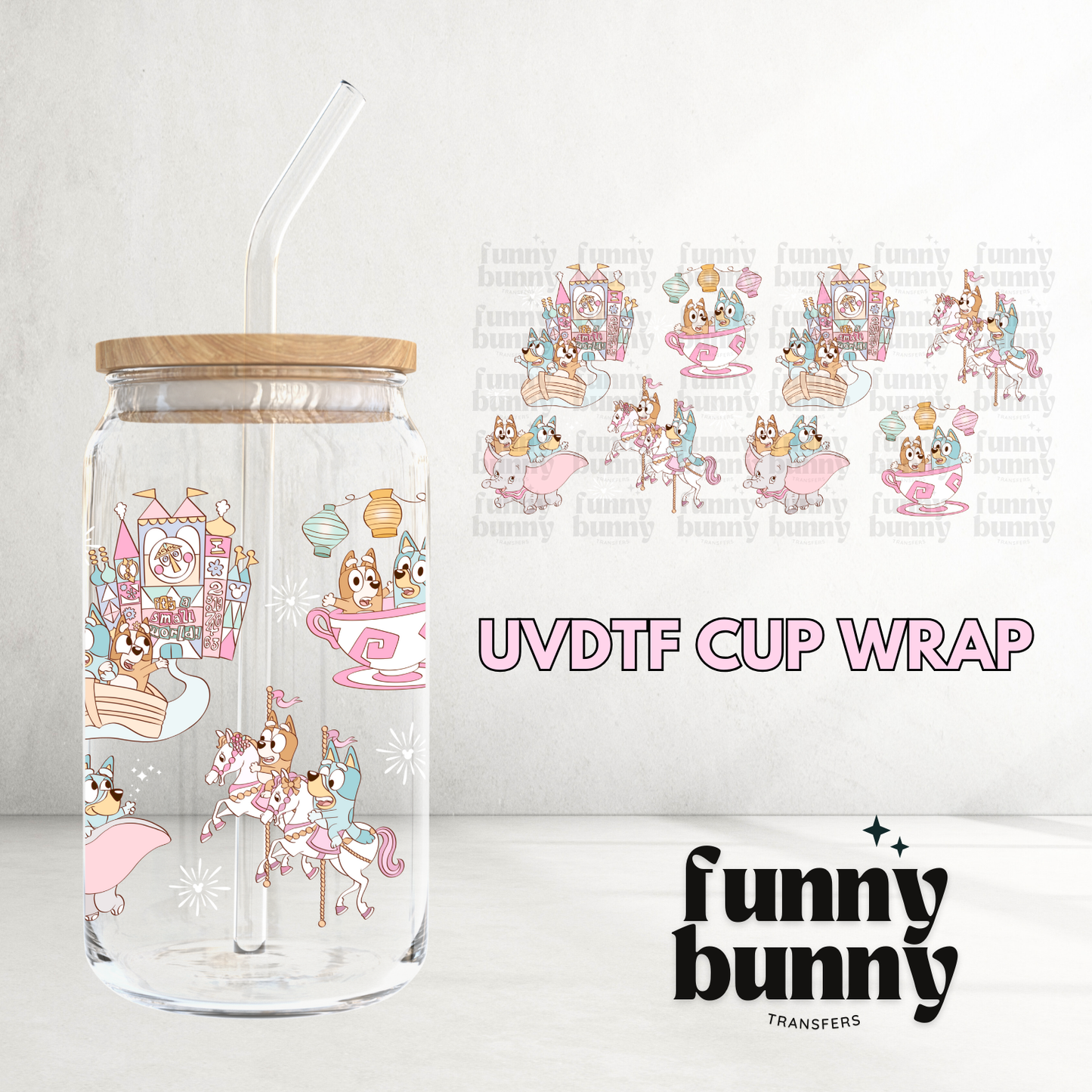 Small World Pastel - 16oz UVDTF Cup Wrap