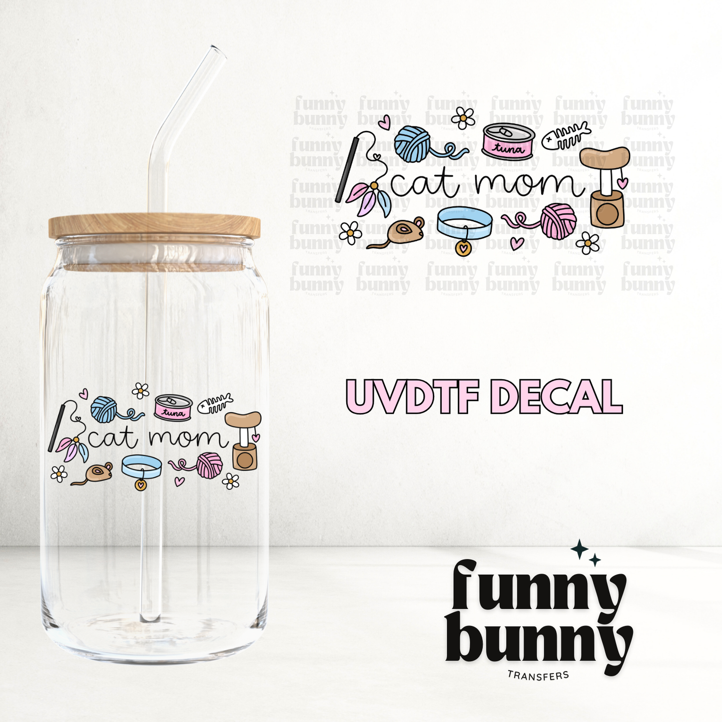 Soft Cat Mom - UVDTF Decal