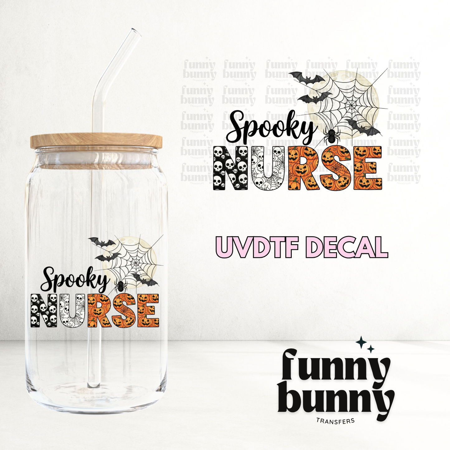 Spooky Bat Nurse - UVDTF Decal