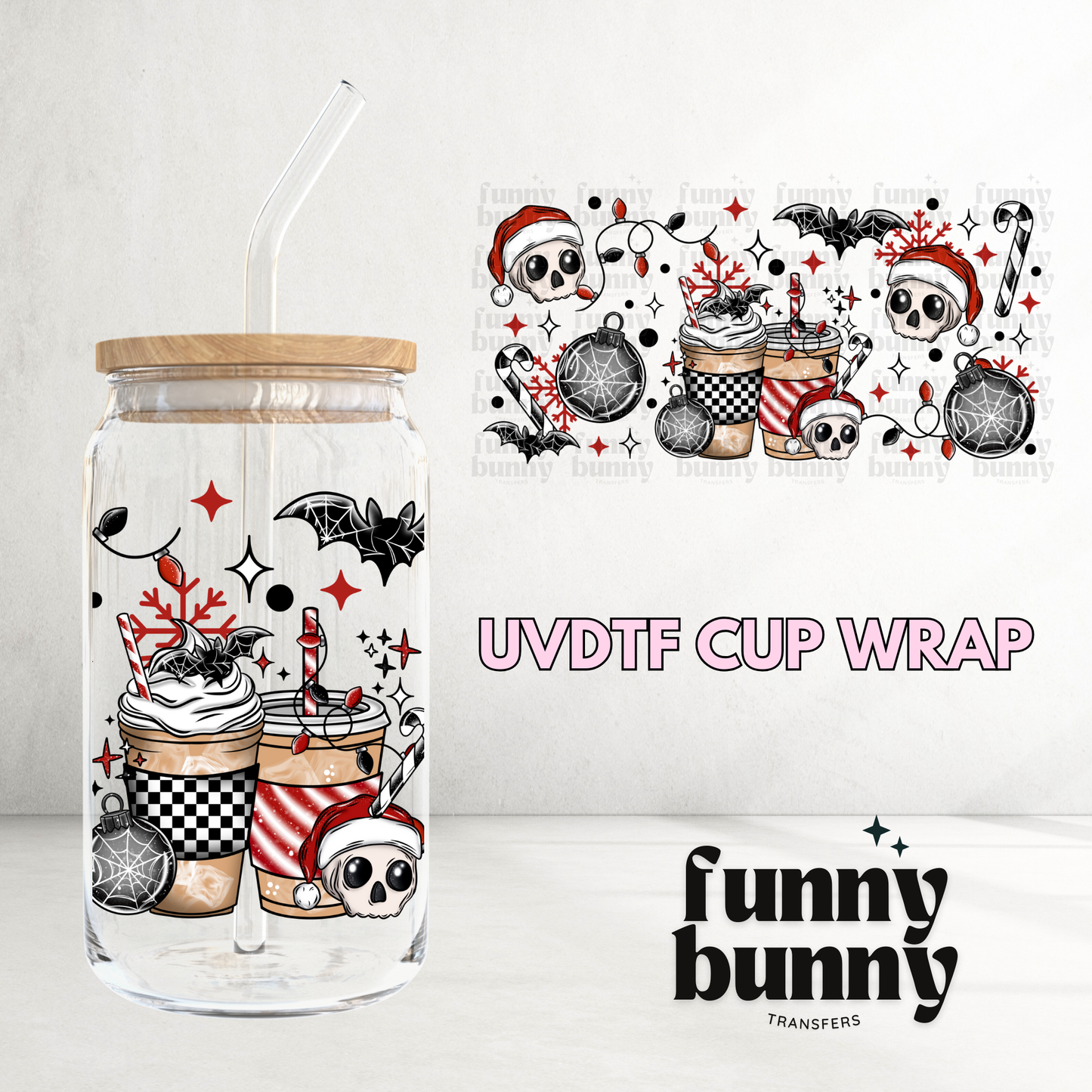 Spooky Candy Canes - 16oz UVDTF Cup Wrap