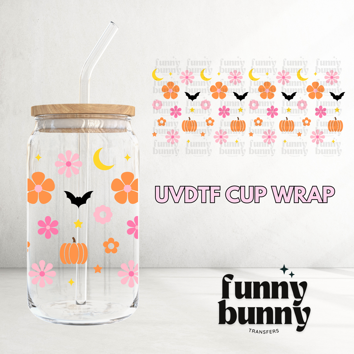Spooky Doodles - 16oz UVDTF Cup Wrap
