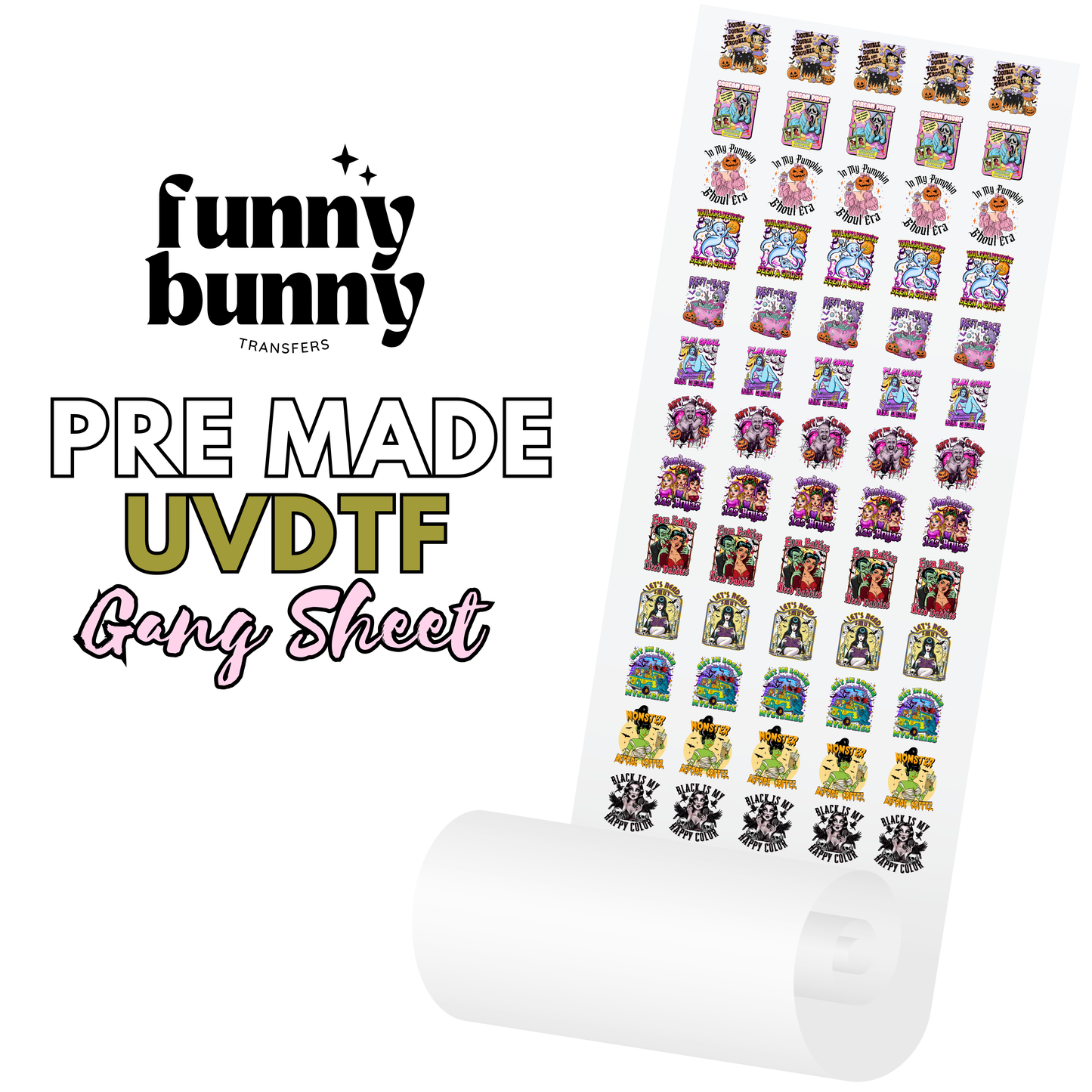 Spooky Ghouls UVDTF PreMade GangSheet