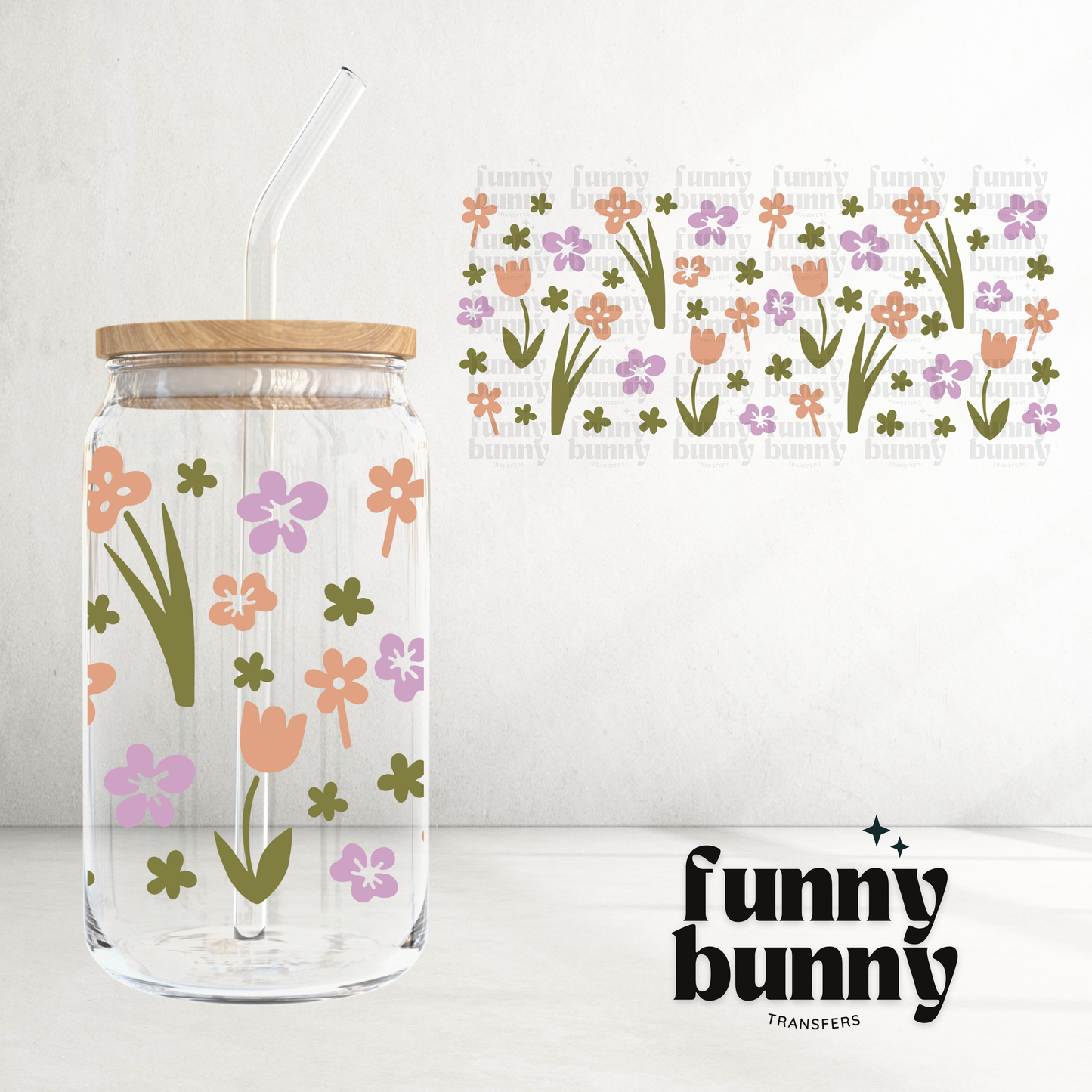 Spring Aesthetic Flowers - 16oz UVDTF Cup Wrap