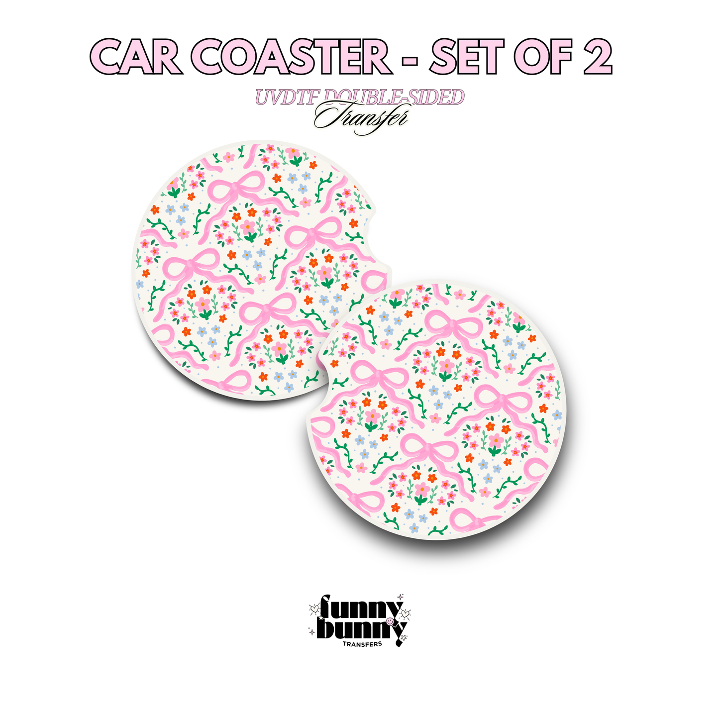 Spring Flower Bows - UVDTF Coaster