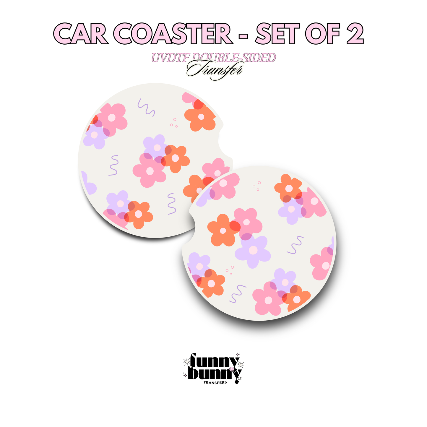Squiggle Flowers - UVDTF Coaster