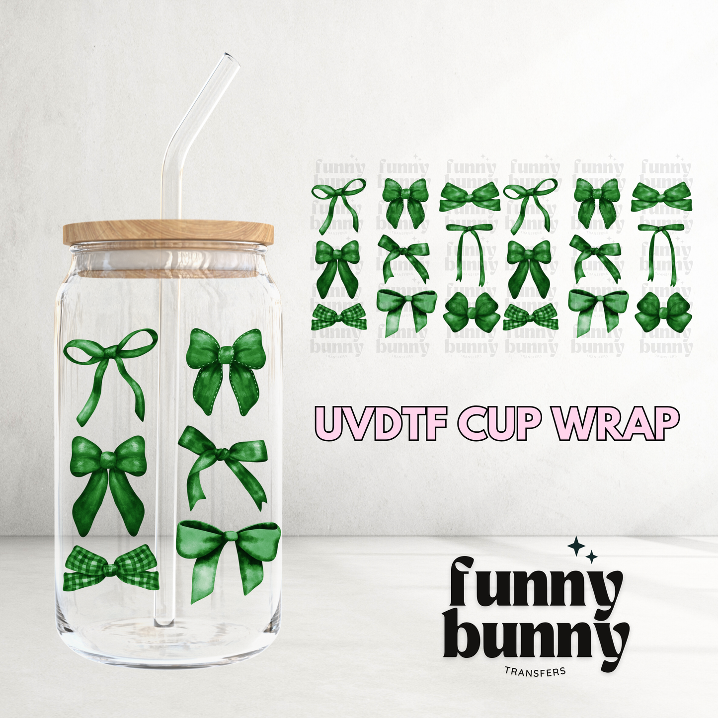 St.Patrick Bows - 16oz UVDTF Cup Wrap