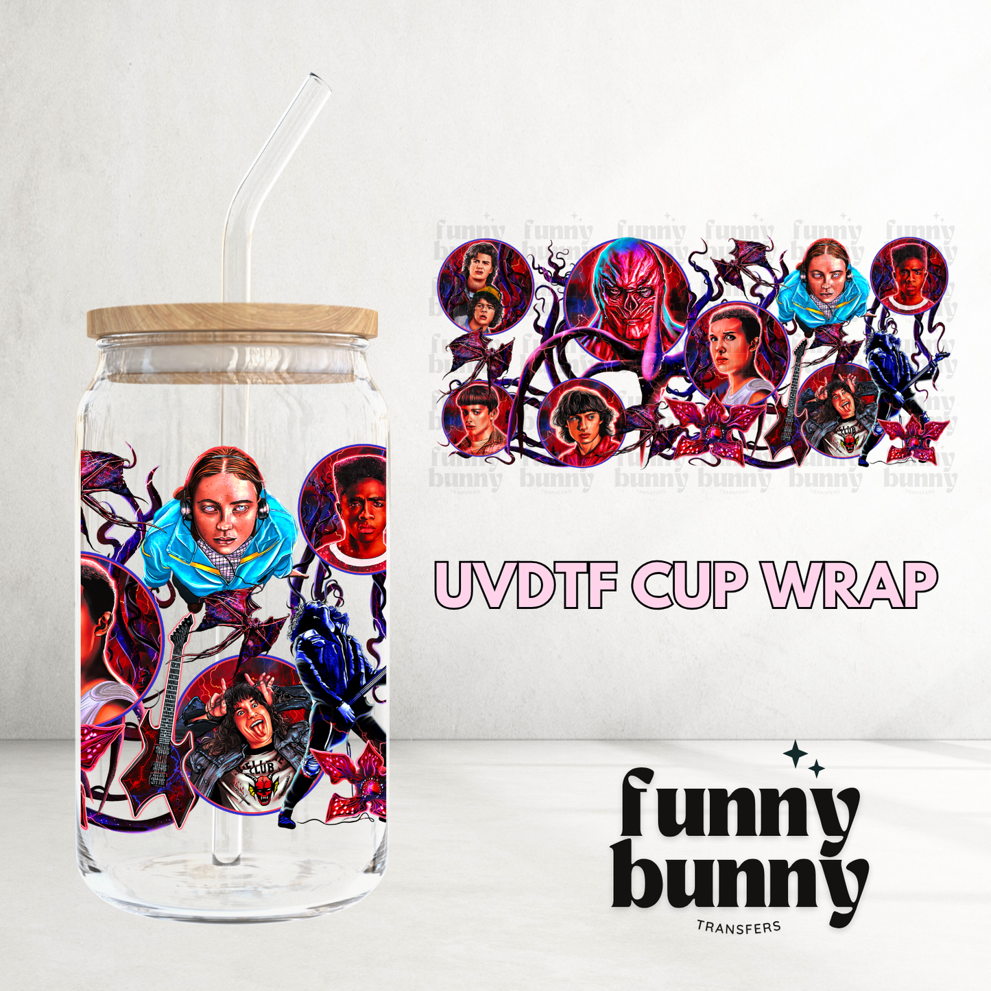 Stranger & Things - 16oz UVDTF Cup Wrap