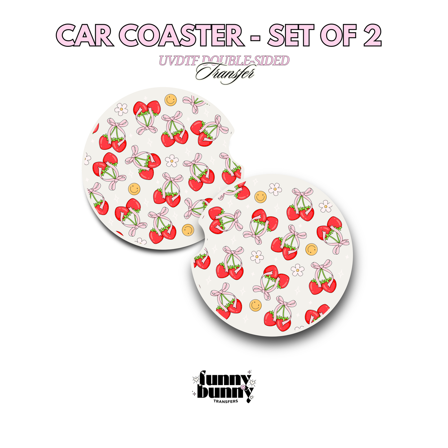 Strawberries & Smiles - UVDTF Coaster