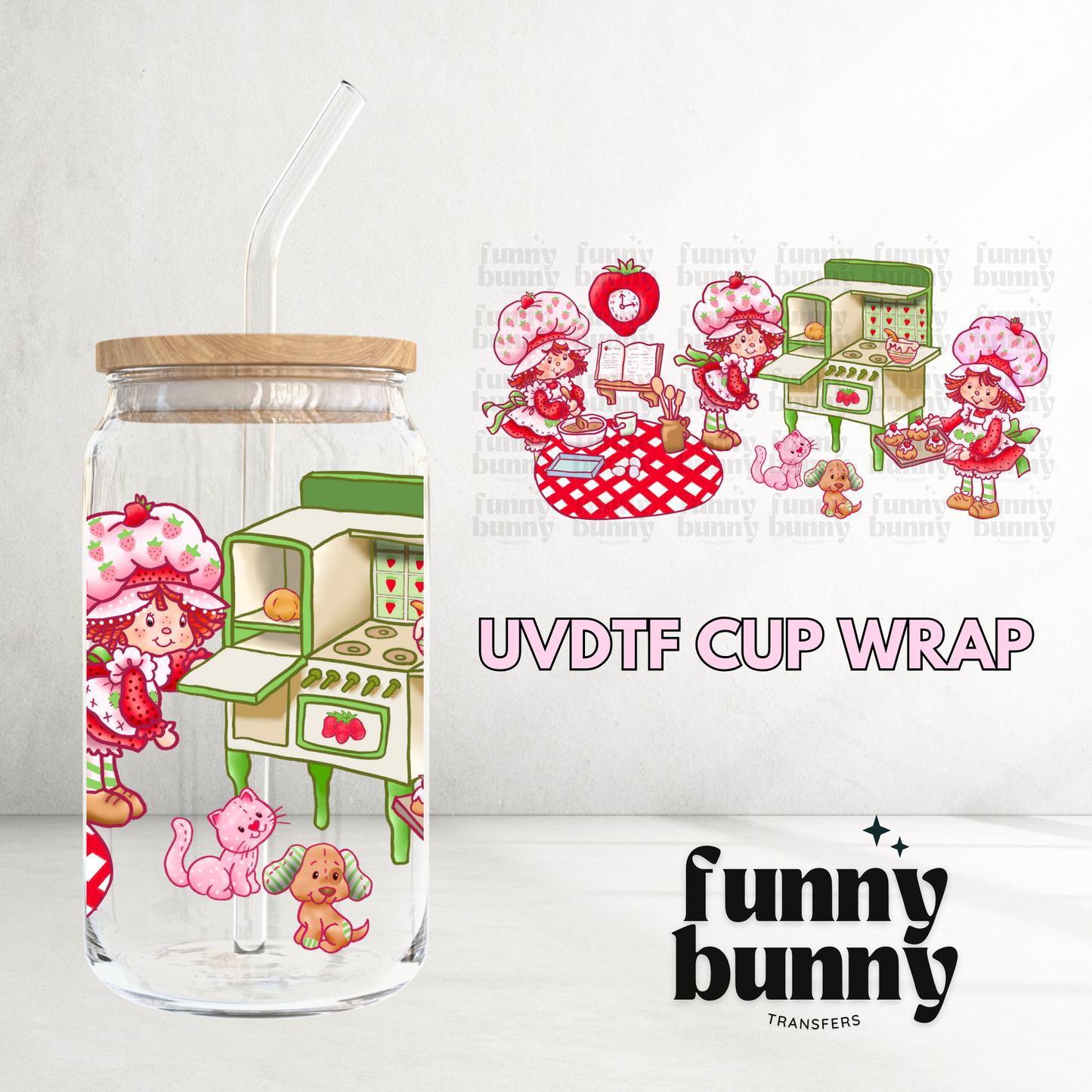Strawberry Baker - 16oz UVDTF Cup Wrap