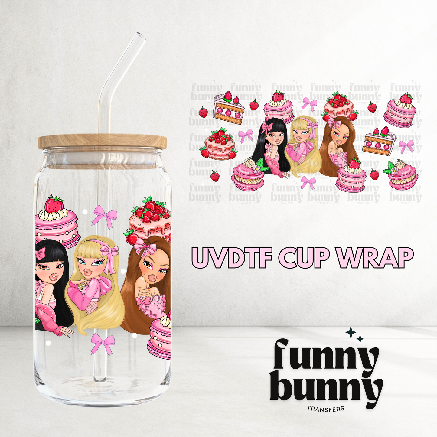 Girly Dollz - 16oz UVDTF Cup Wrap