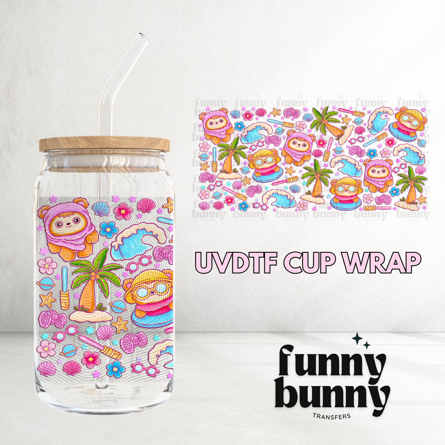 Summer Ewoks - 16oz UVDTF Cup Wrap