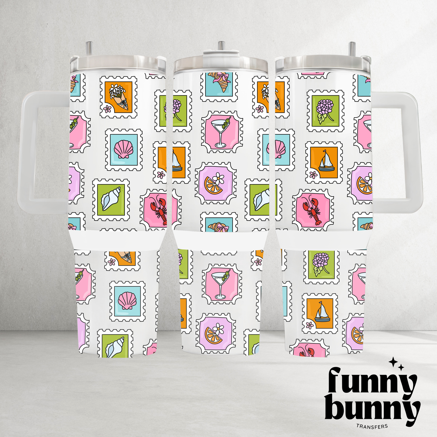 Summer Stamps - 40oz UVDTF Tumbler Wrap