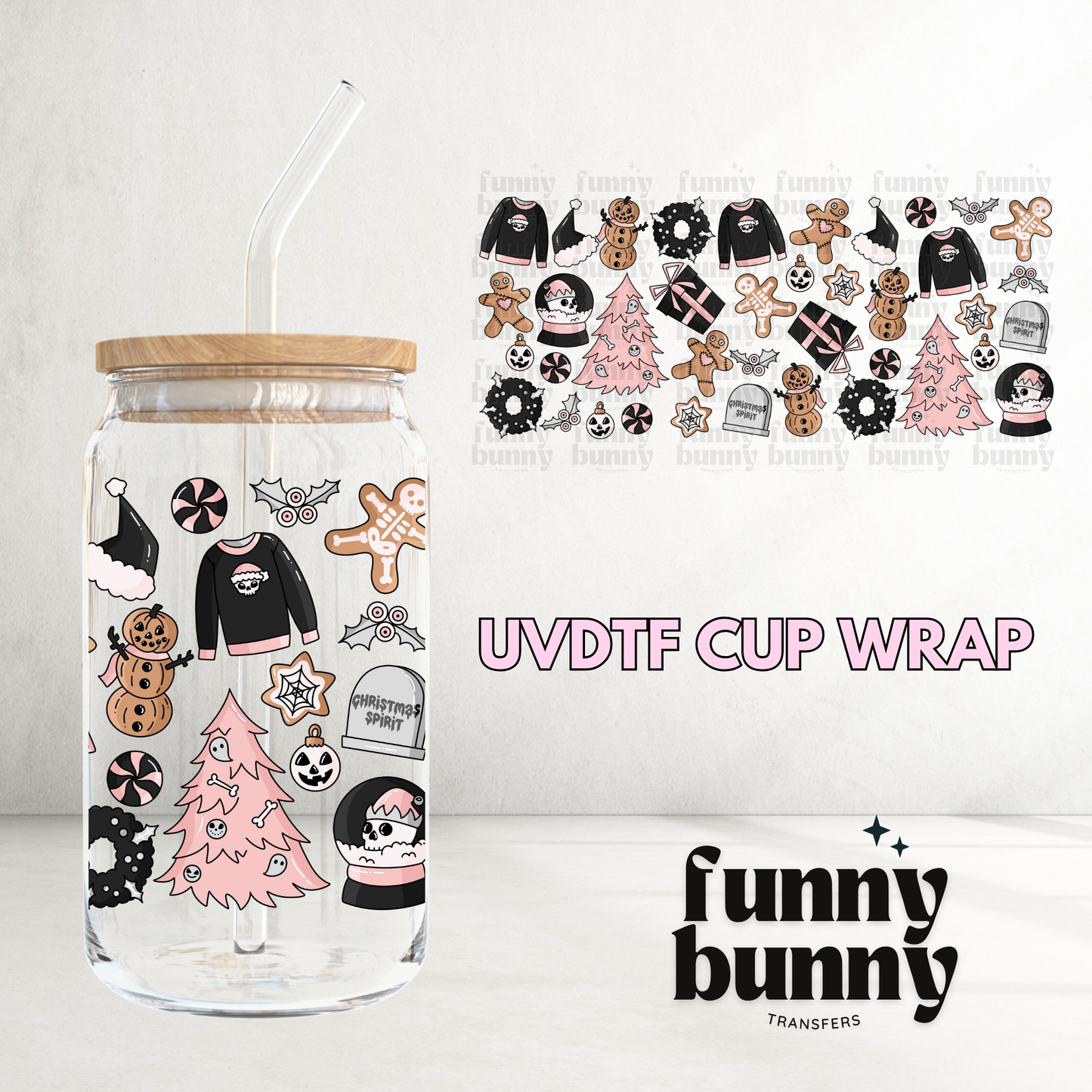 Summoning The Xmas Spirit - 16oz UVDTF Cup Wrap