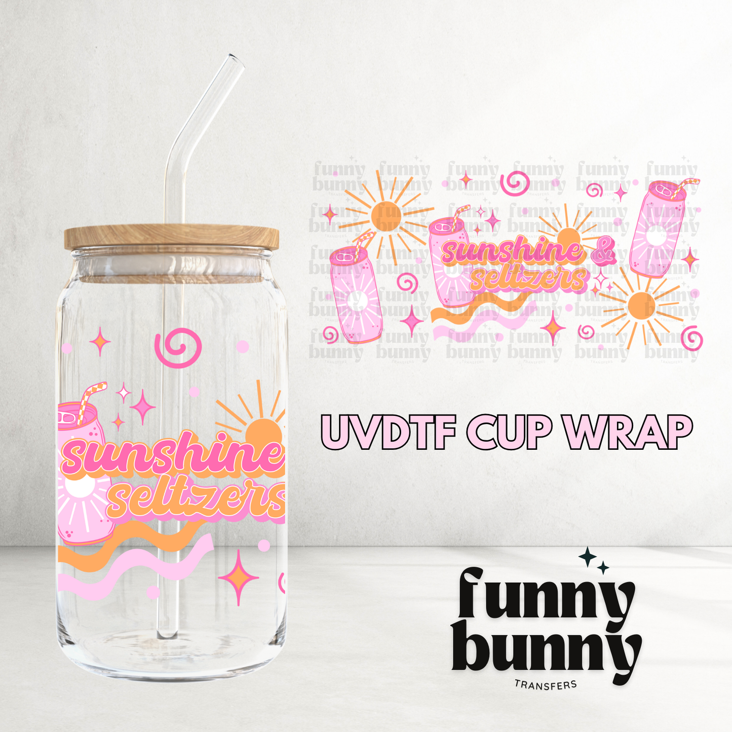 Sunshine Seltzers - 16oz UVDTF Cup Wrap