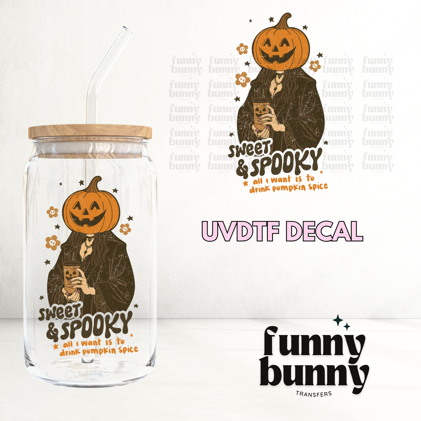 Sweet & Spooky Pumpkin - UVDTF Decal