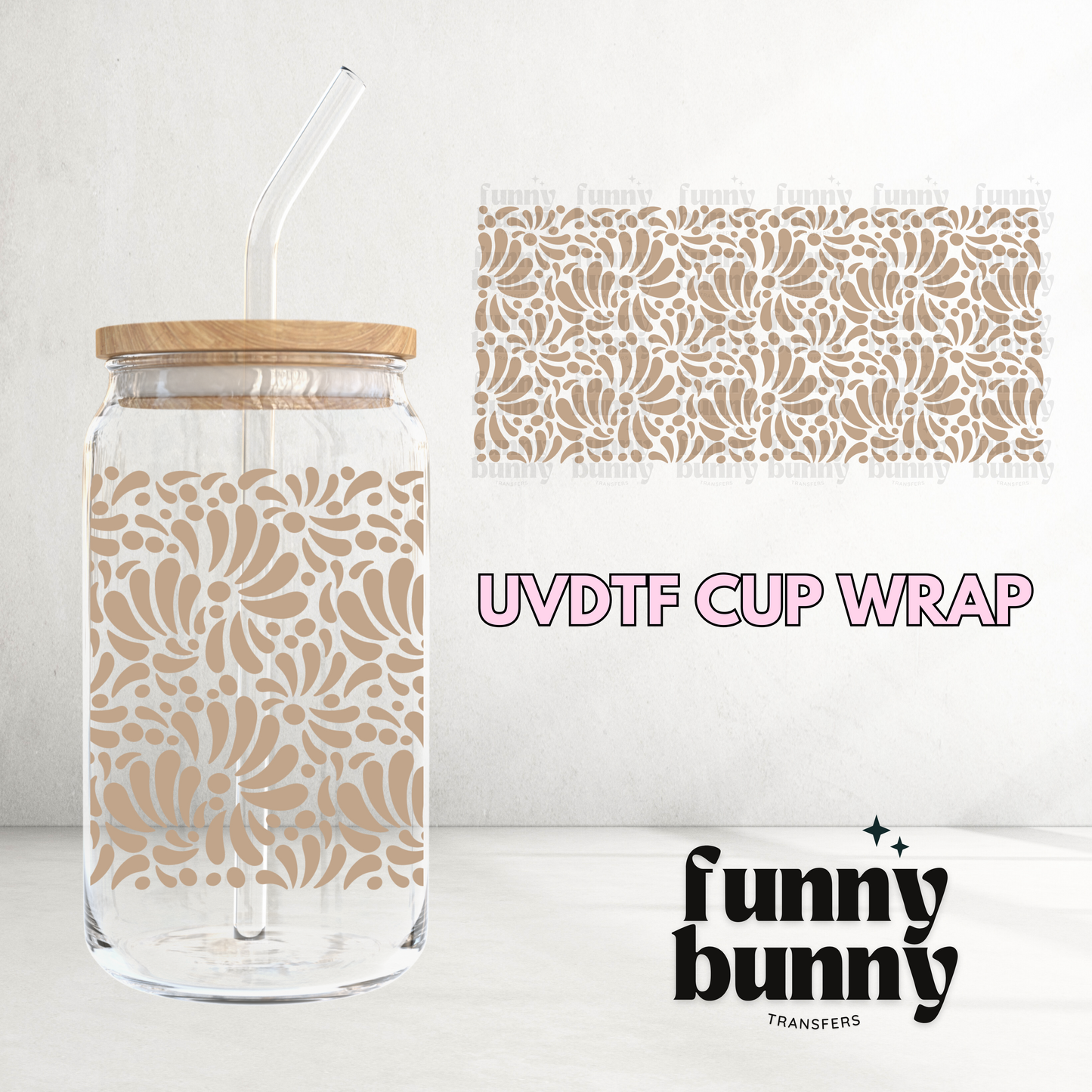 Talavera Mocha - 16oz UVDTF Cup Wrap
